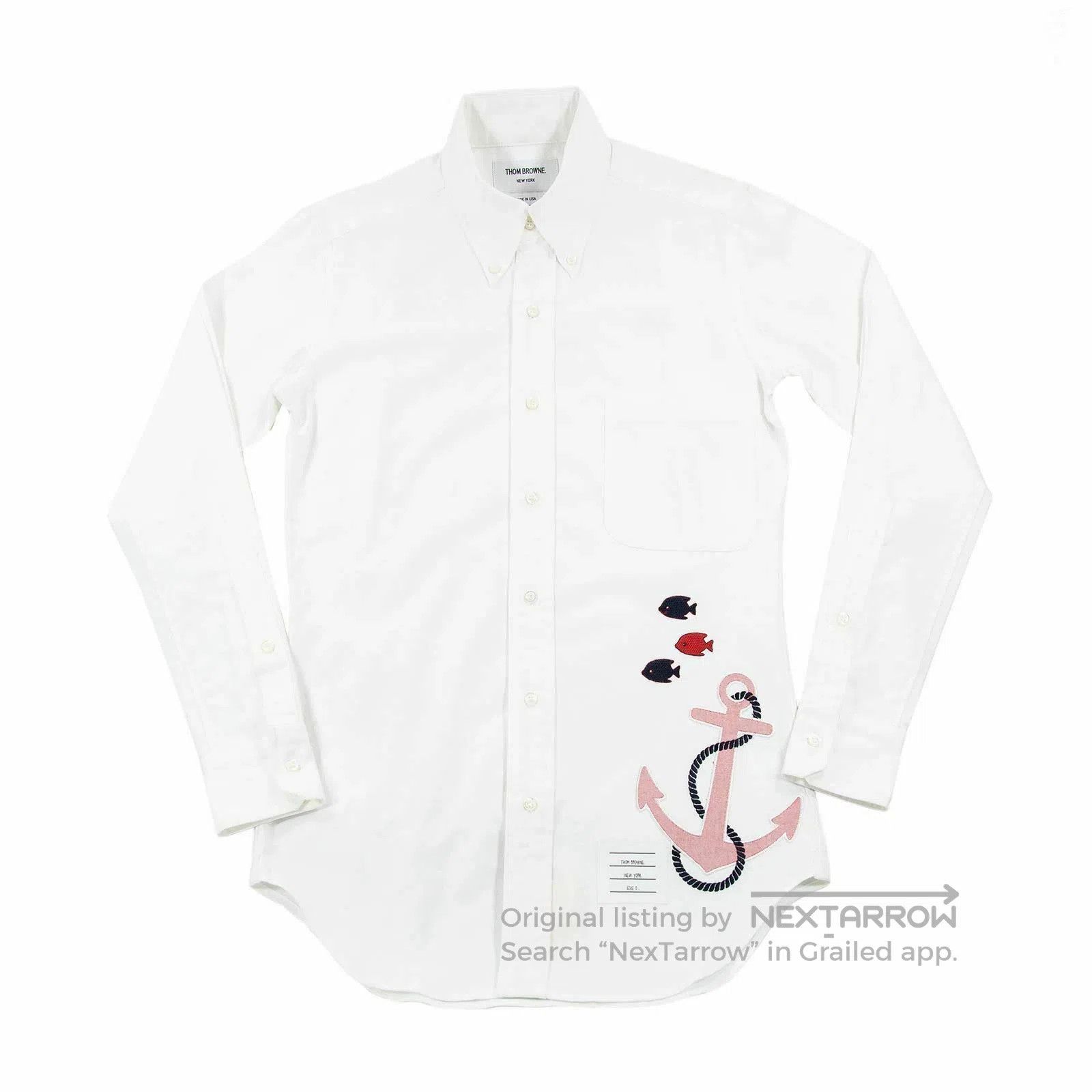 Visvim Thom Browne White Embroidered Shirt. Size US XS / EU 42 / 0 - 1 Thumbnail