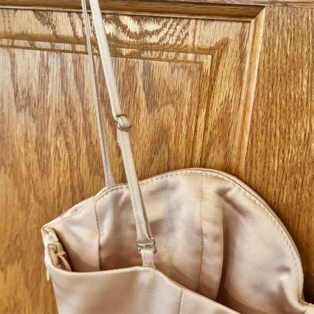 Zara Zara Bustier Bodysuit Womens Size M Nude Beige Satin Thong Size M / US 6-8 / IT 42-44 - 3 Thumbnail