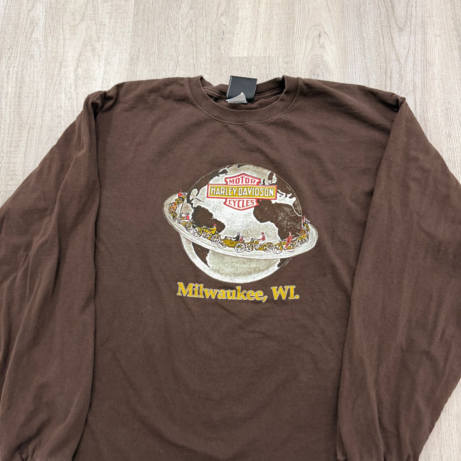 Harley Davidson Vintage Harley Davidson Shirt Men's 2XL Brown Long Sleeve Size US XXL / EU 58 / 5 - 2 Thumbnail