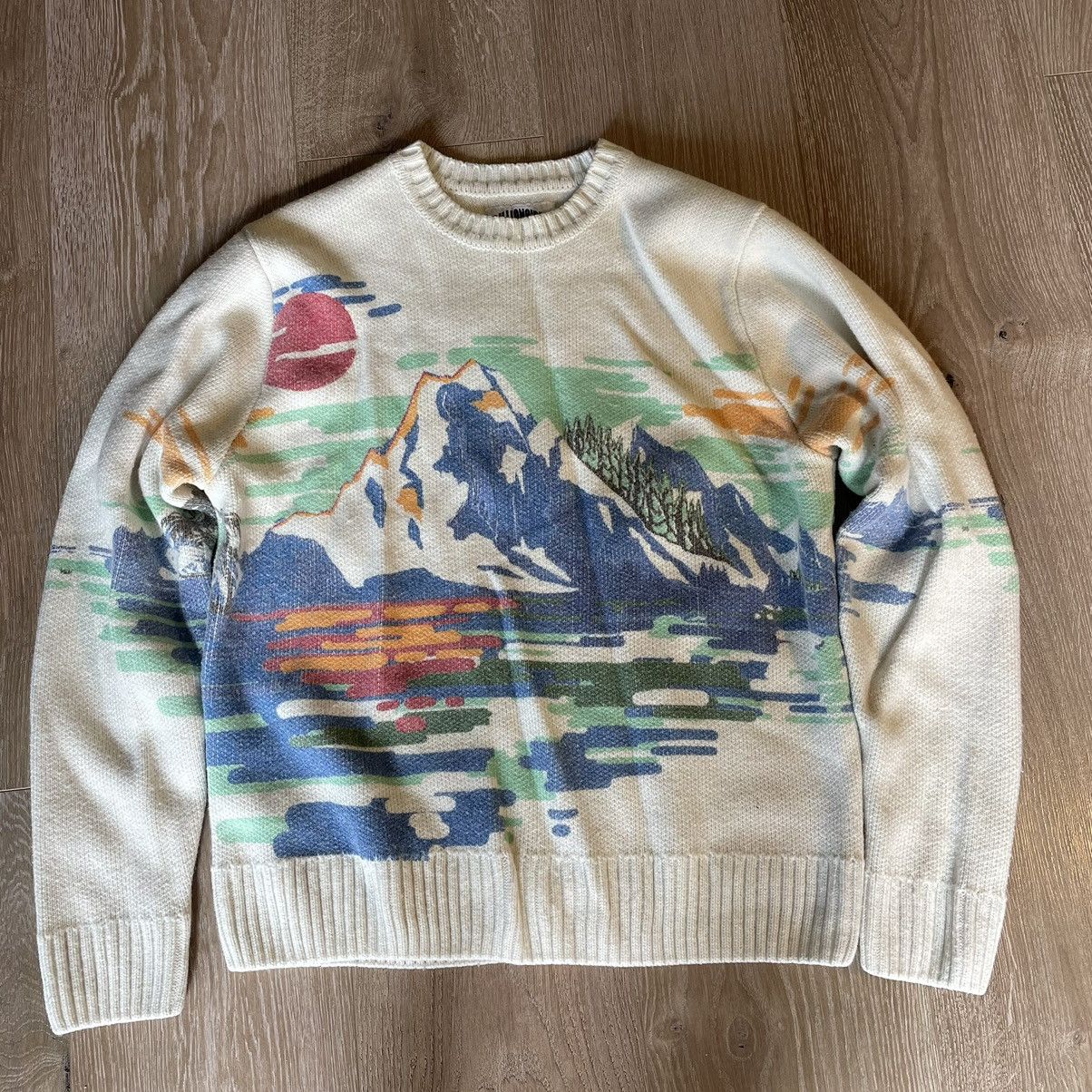 image of Billionaire Boys Club Mountain Graphic Sweatshirt in Cream, Men's (Size Medium)