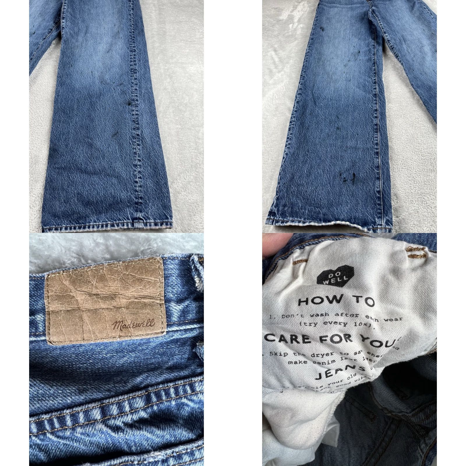 Madewell Madewell Jeans Womens 26 Blue Superwide Leg Medium Wash Grunge Skater READ Size 27" / US 4 / IT 40 - 8 Thumbnail