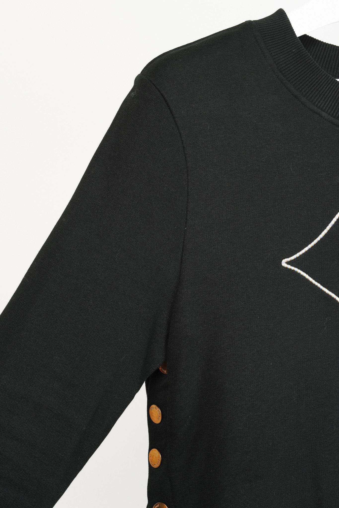 See by Chloe See by Chloe Pastel Heart Button Side Black Crewneck Size S / US 4 / IT 40 - 5 Thumbnail