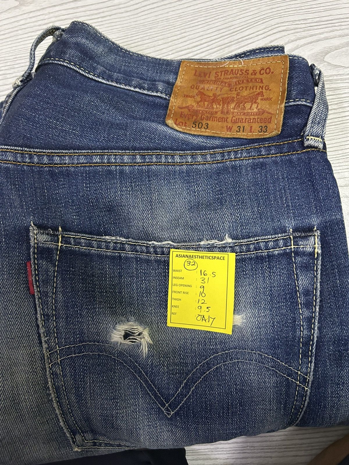 Levi's Vintage Levis 503 Relaxed Fit Distressed Size US 32 / EU 48 - 15 Thumbnail