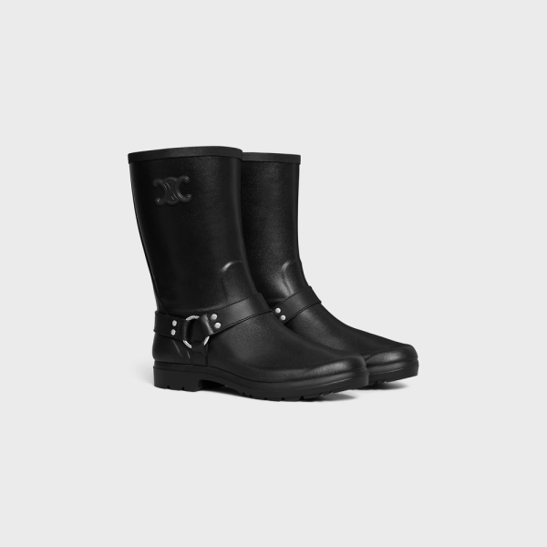 Celine o1w1db10125 357397010C Mid Rain Rubber Boots in Black Size US 6 / IT 36 - 2 Thumbnail