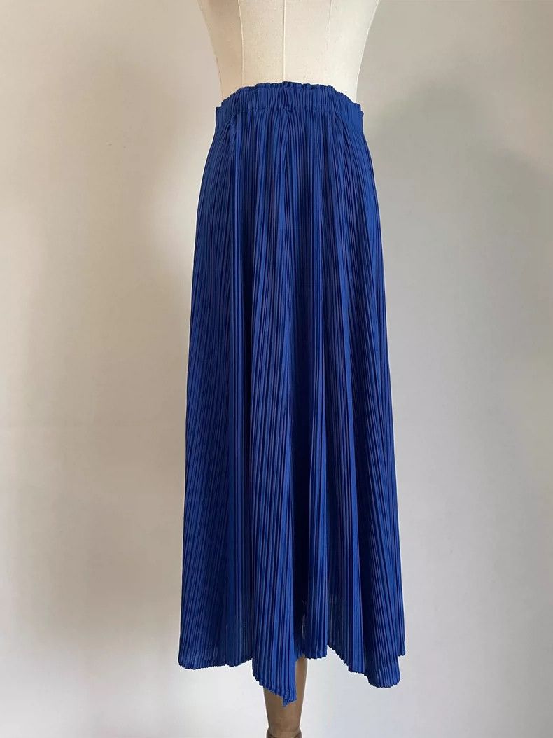 Issey Miyake Issey Miyake size:2 Blue petal-shaped skirt skirt Size 23" - 3 Thumbnail