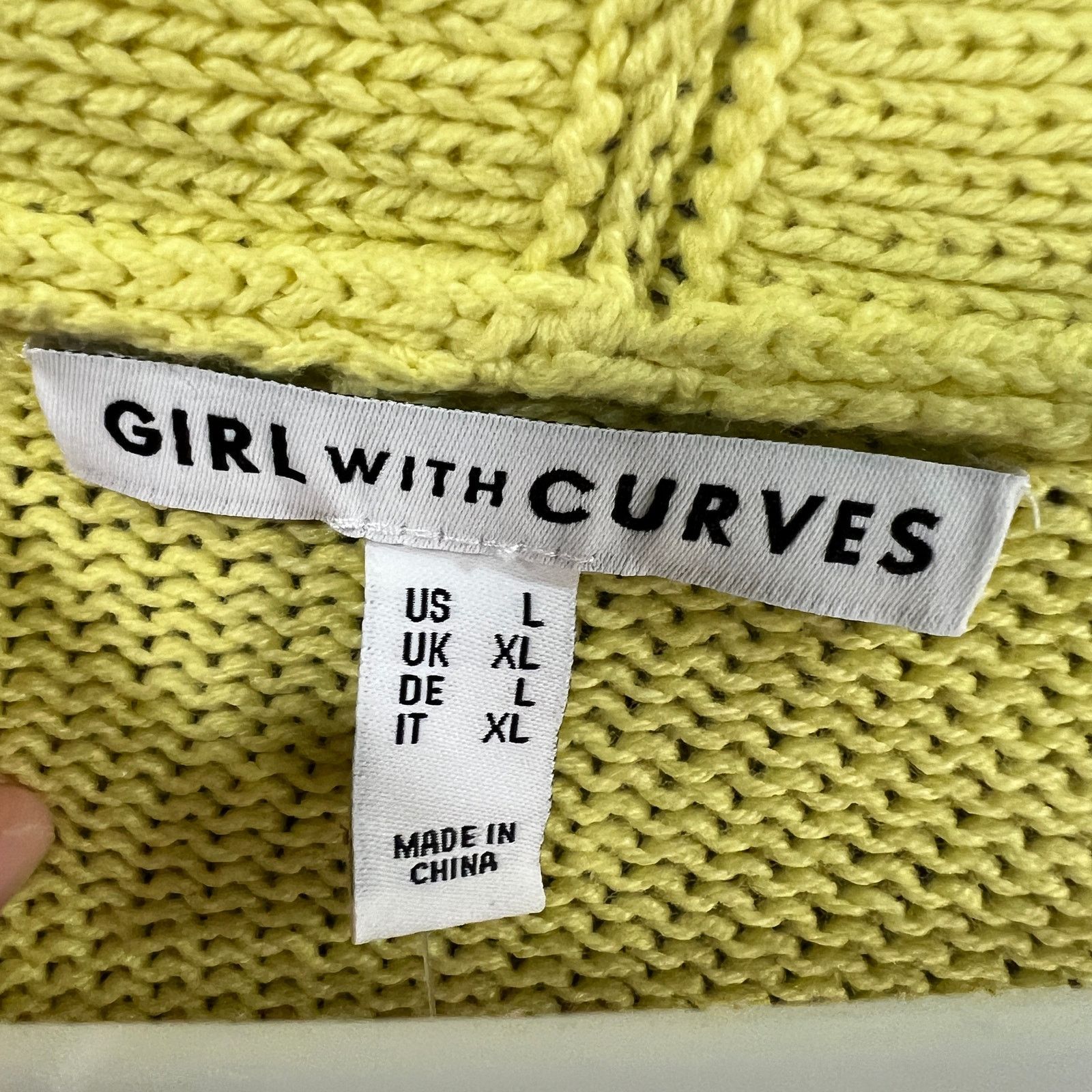 Other Girl With Curves Button-Front V-Neck Cardigan Lemon Size L / US 10 / IT 46 - 3 Thumbnail