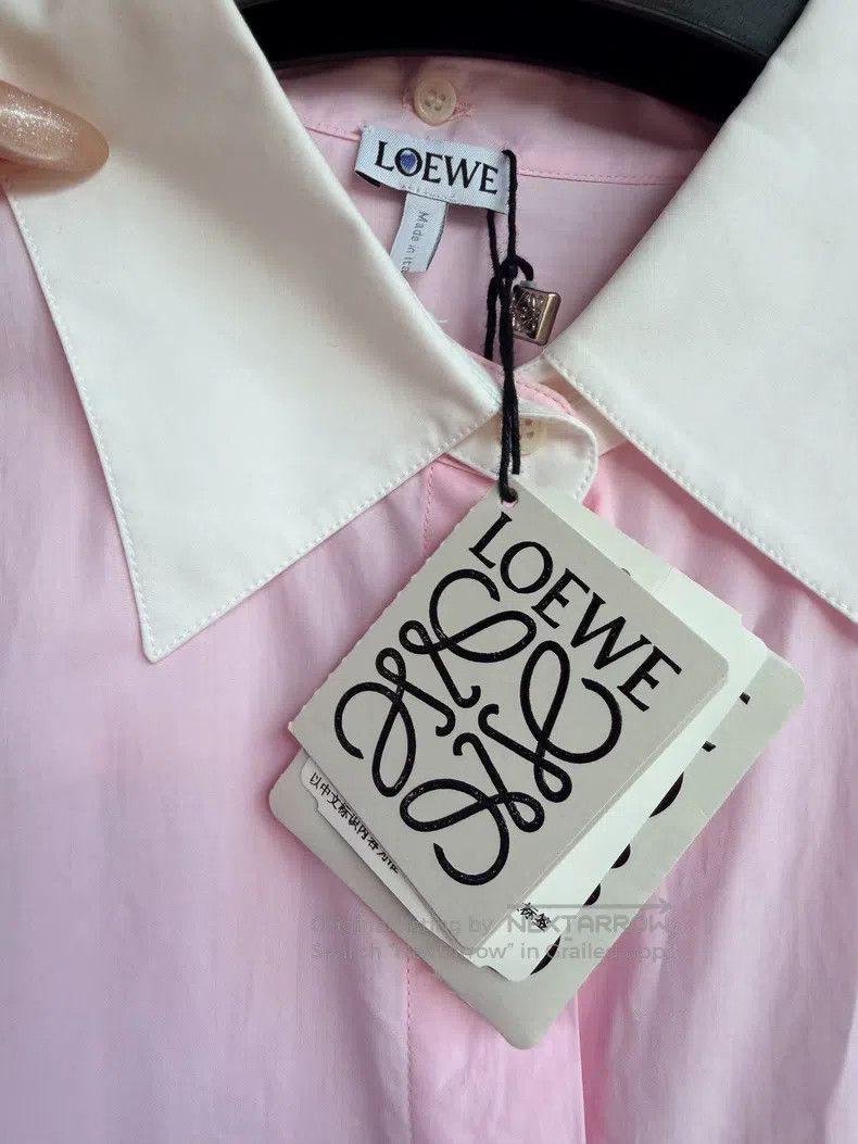 Loewe Loewe Pink Long Sleeve Shirt with Detachable White Collar Size XXS / US 00 / IT 34 - 5 Thumbnail