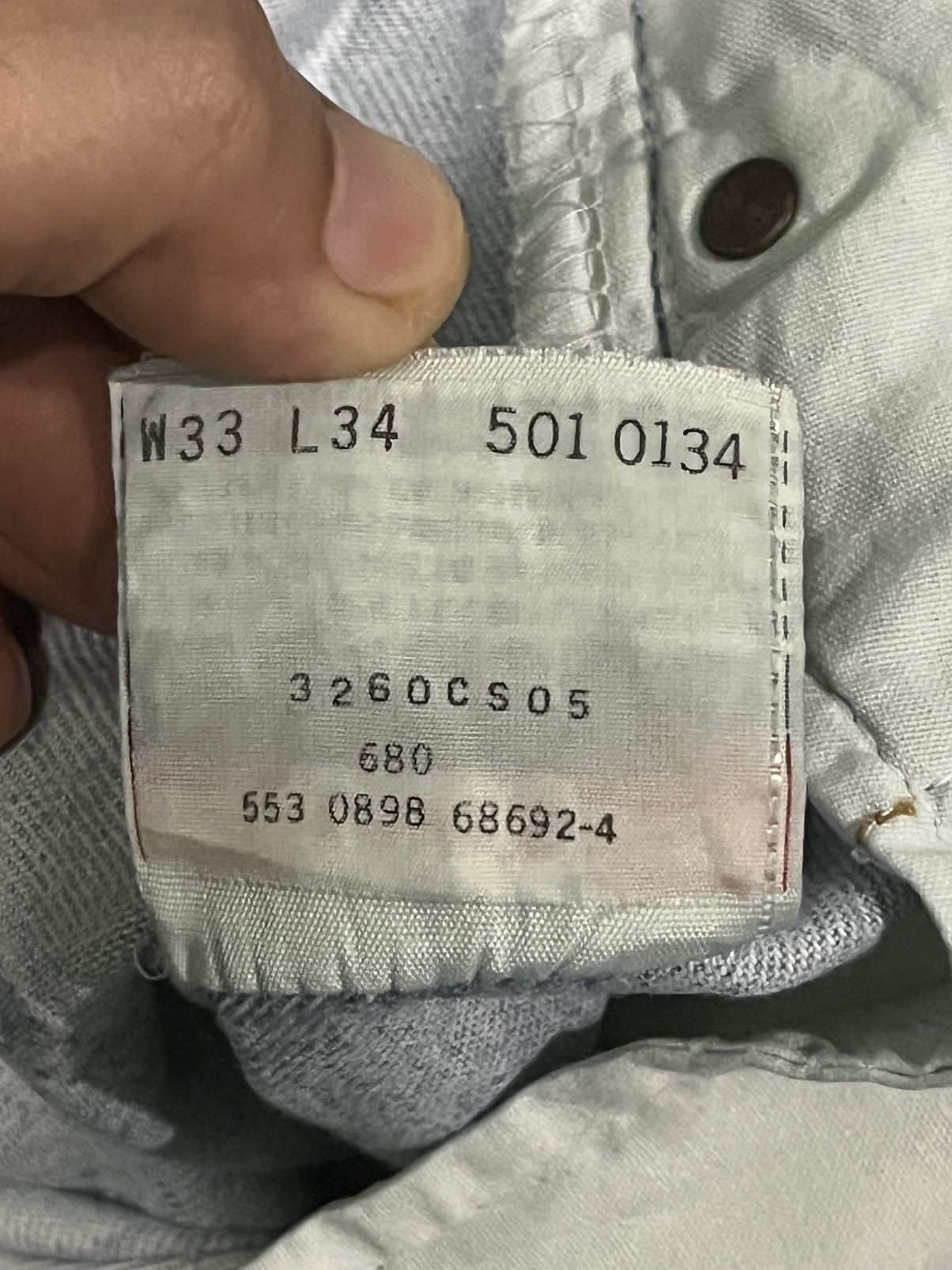 Levi's × Levi's Vintage Clothing Vintage 90s Levi’s 501 Light Blue Washed Button Fly Jeans Size US 33 - 21 Thumbnail