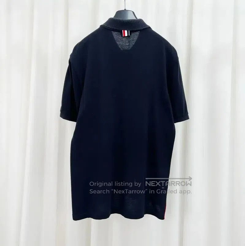 Thom Browne Thom Browne Summer Navy Cotton Striped Polo . Size US M / EU 48-50 / 2 - 2 Thumbnail