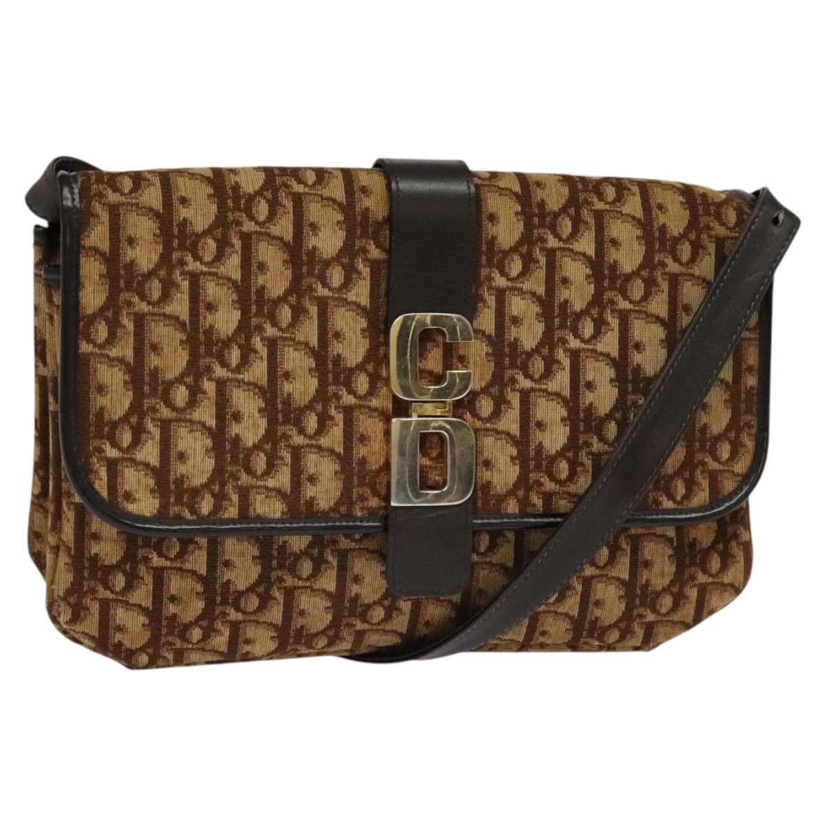 Dior DIOR Trotter Canvas Shoulder Bag Brown Gold Size ONE SIZE - 1 Thumbnail
