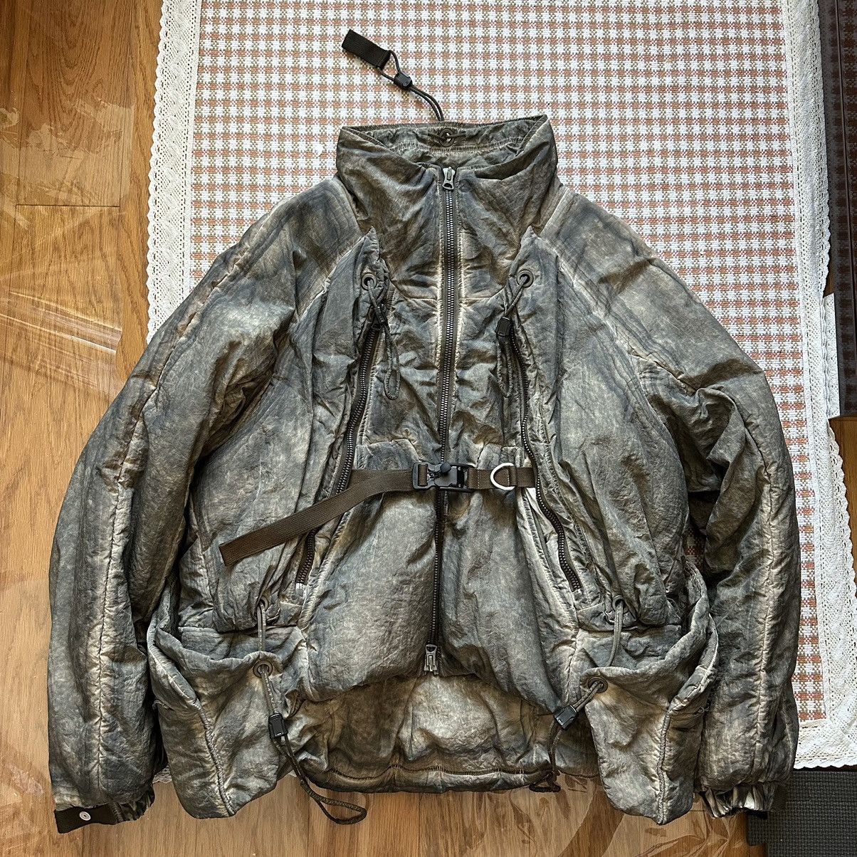 image of Hamcus Manta Cargo Quilted Bomber Jacket Deep Depth in Beige, Men's (Size Large)