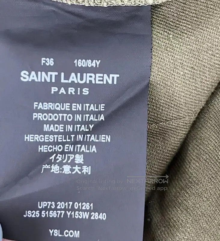 Yves Saint Laurent YSL Green Cotton Mini Skirt . Size 26" / US 2 / IT 38 - 4 Thumbnail