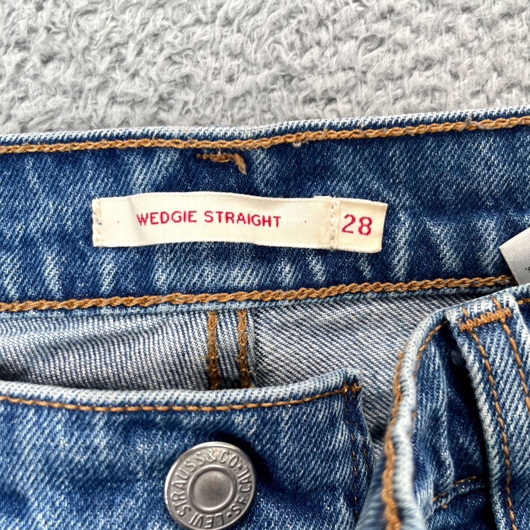 Levi's Levi's Jeans Womens Blue 28 Wedgie Straight Leg Distressed Stretch Denim Cotton Size 26" / US 2 / IT 38 - 3 Thumbnail