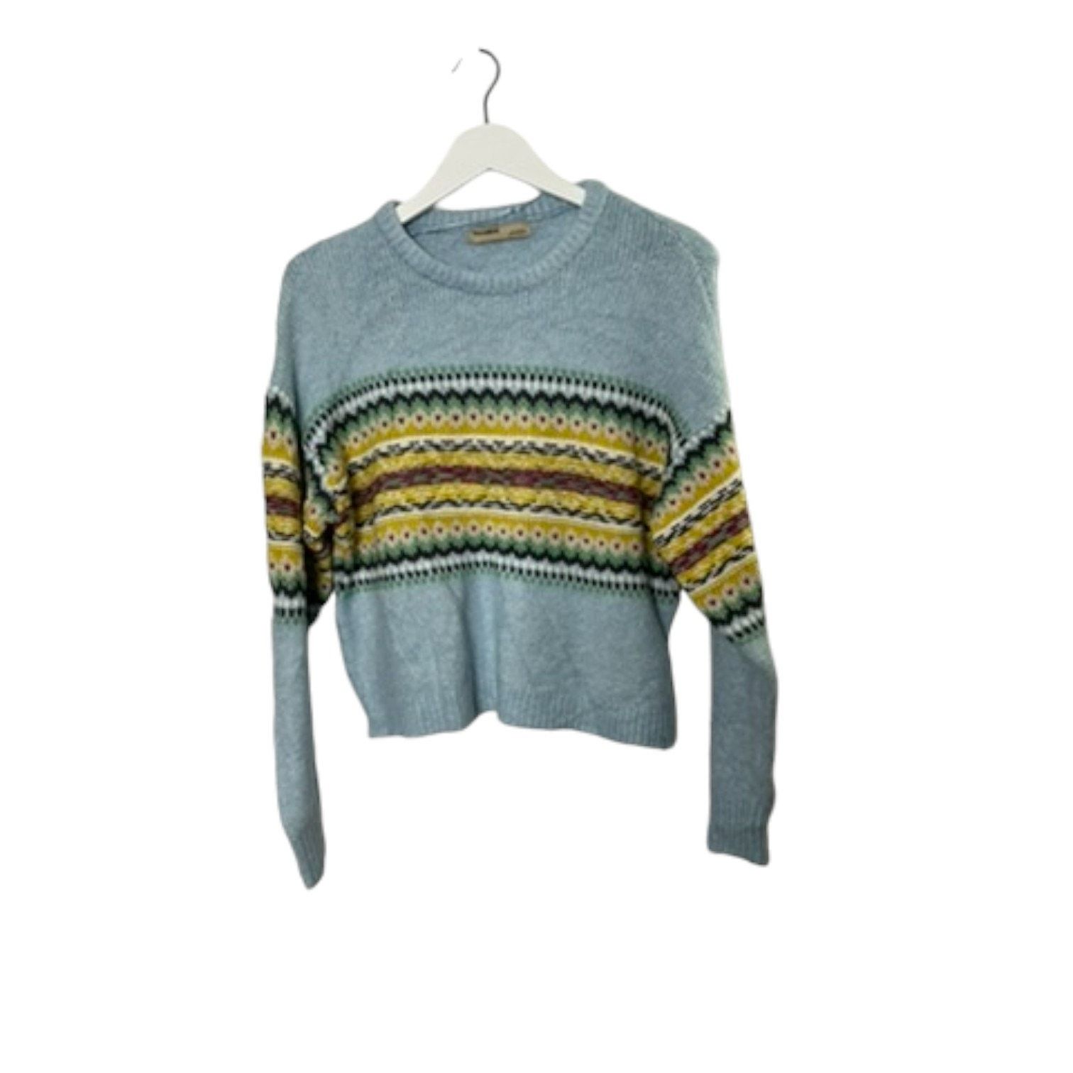 Pull & Bear Pull & Bear Blue Knit Cropped Sweater EU Small US 4 Size US S / EU 44-46 / 1 - 1 Thumbnail