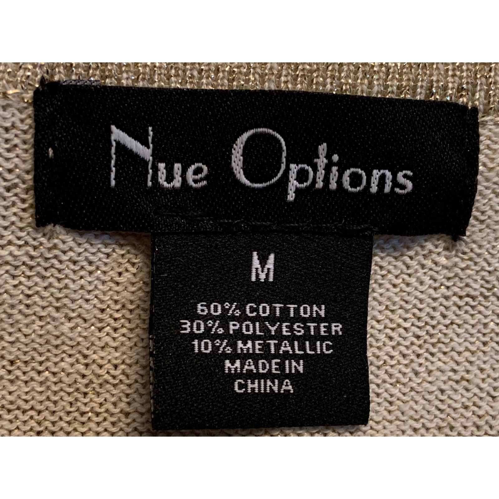 Other Nue Options Women's Medium Sweater Gold Sequins Long Sleeve Size M / US 6-8 / IT 42-44 - 3 Thumbnail