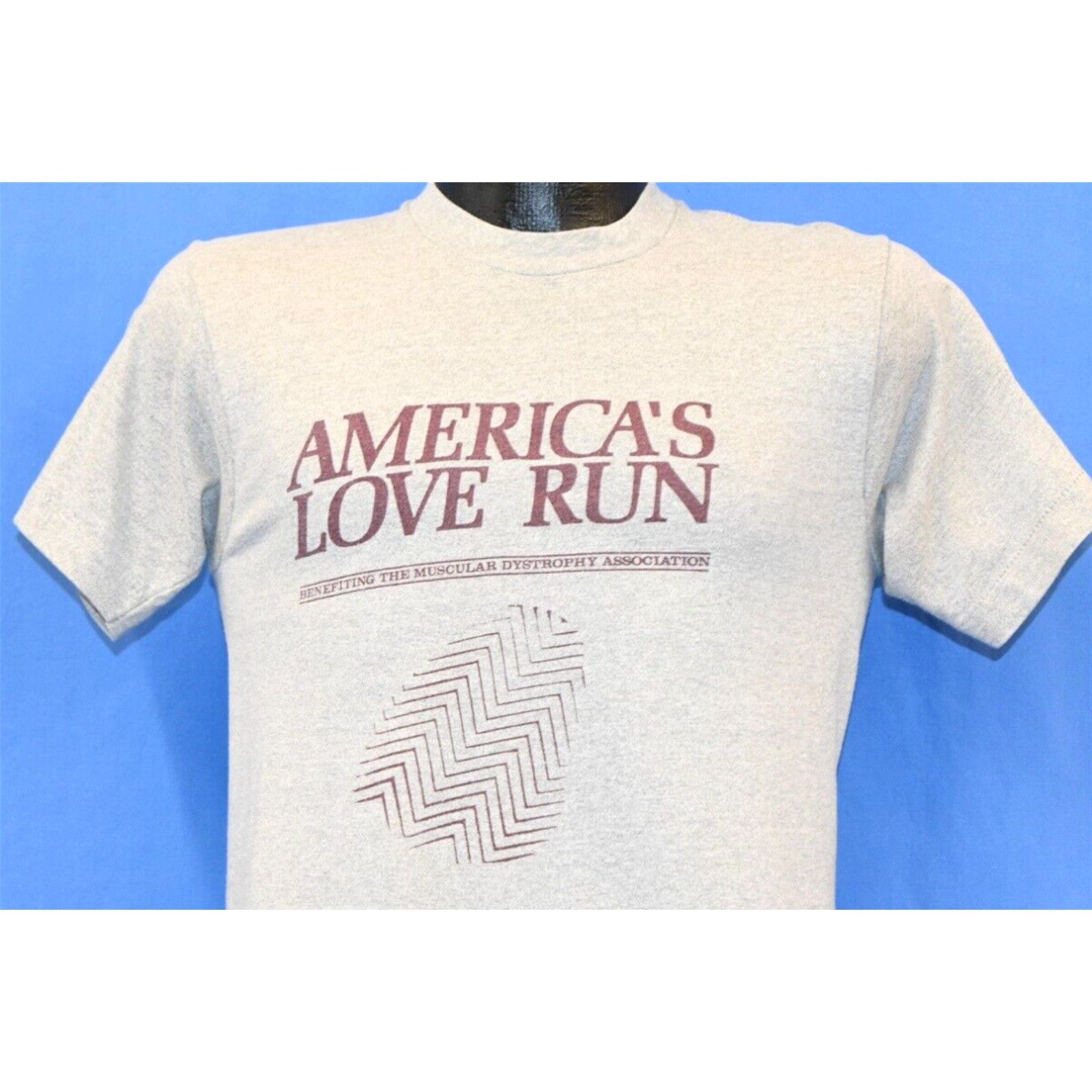 image of Screen Stars Vintage 80's Americas Love Run Mda Muscular Dystrophy Als Benefit Race T-Shirt S in Wh