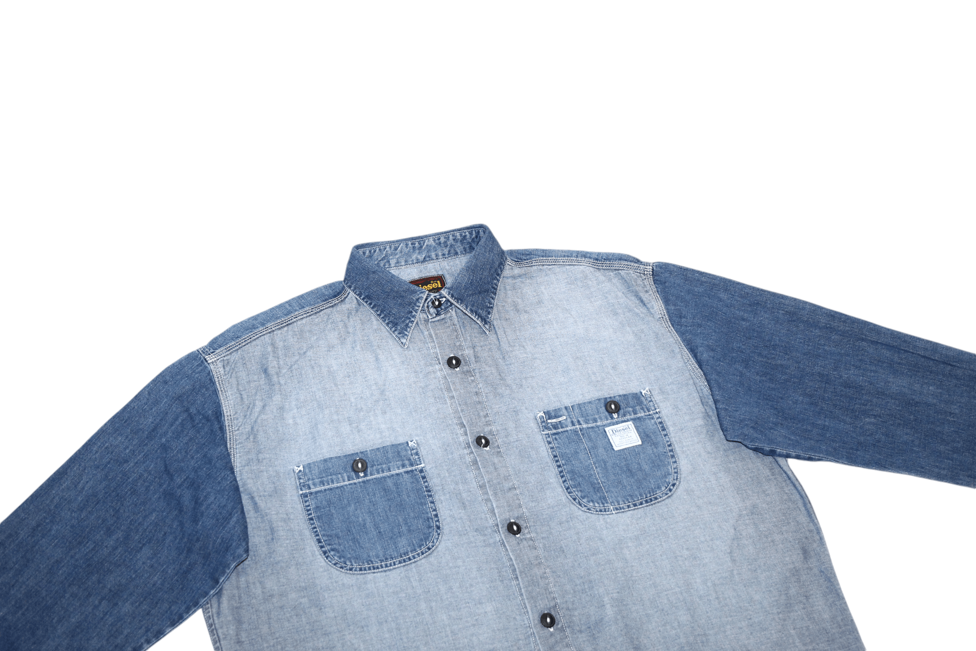 Diesel 80's Diesel Blue Denim Sanforized 55-R Work Baggy Shirt Size US XL / EU 56 / 4 - 9 Thumbnail