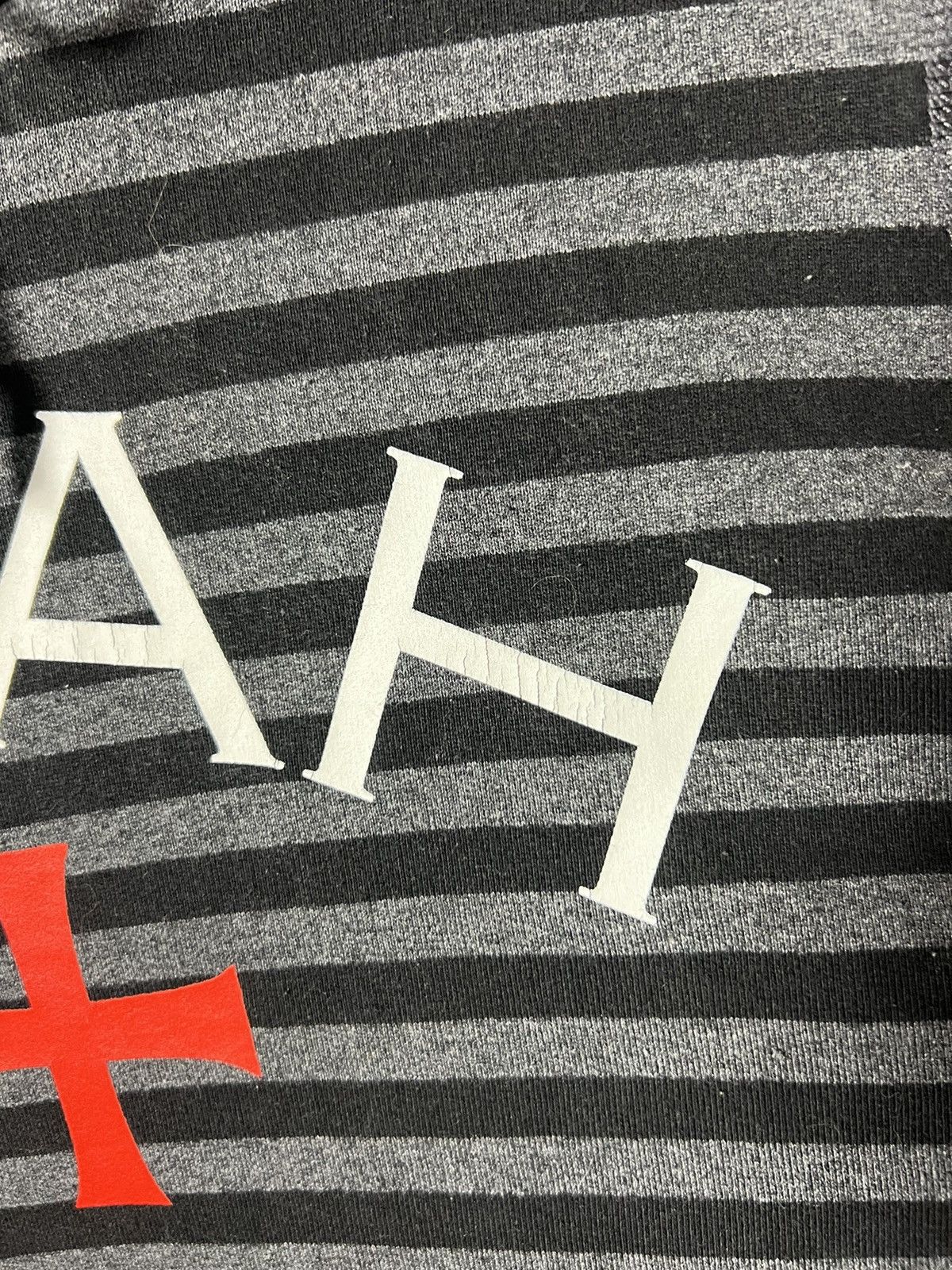 Noah Noah Cross Logo Print Striped Fleece Cotton Hoodie Size US S / EU 44-46 / 1 - 12 Thumbnail