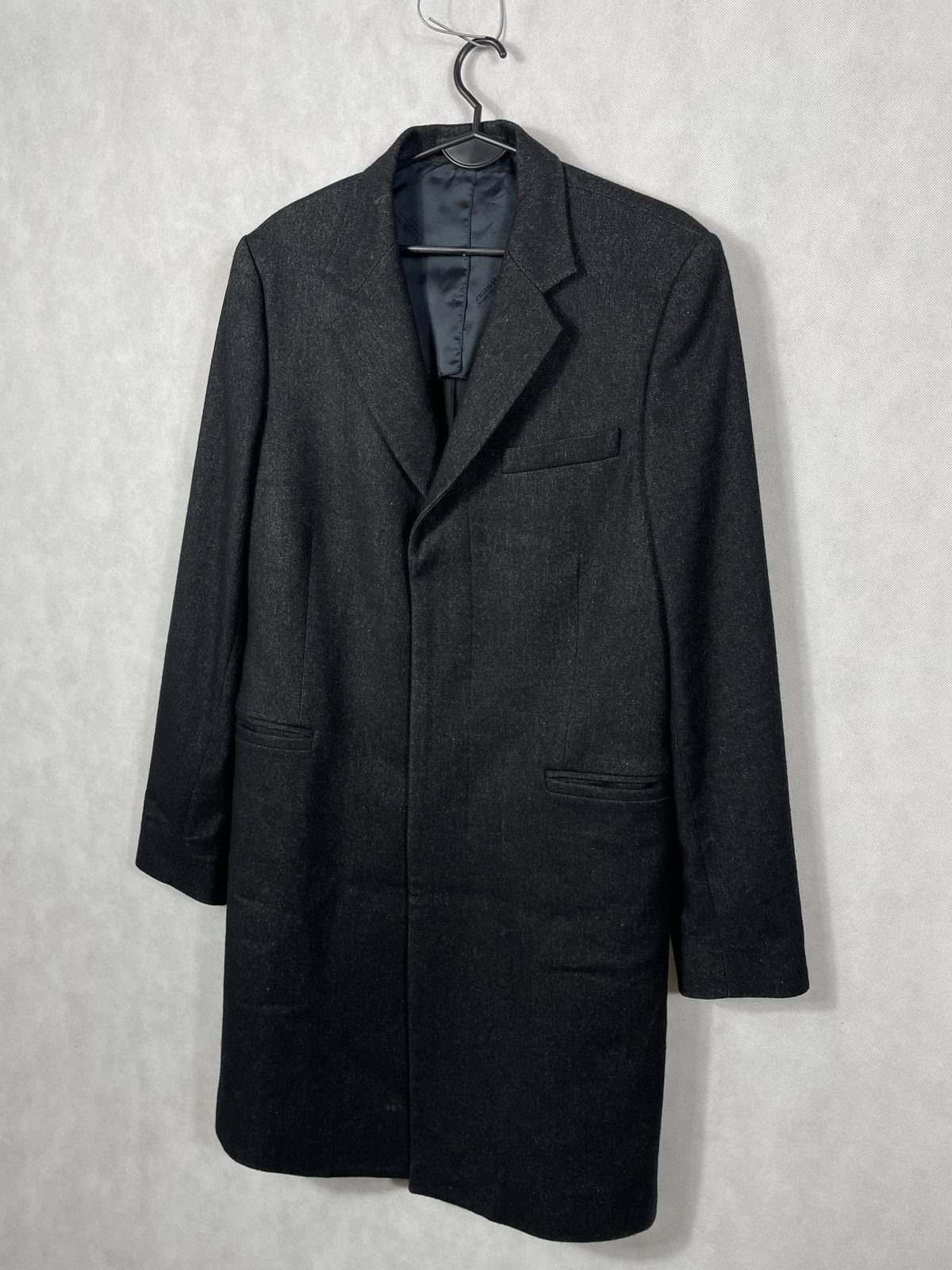 Designer × Maison Margiela Black Wool And Lino Blend Button Ups Maison Margiela Coat Size US M / EU 48-50 / 2 - 2 Thumbnail