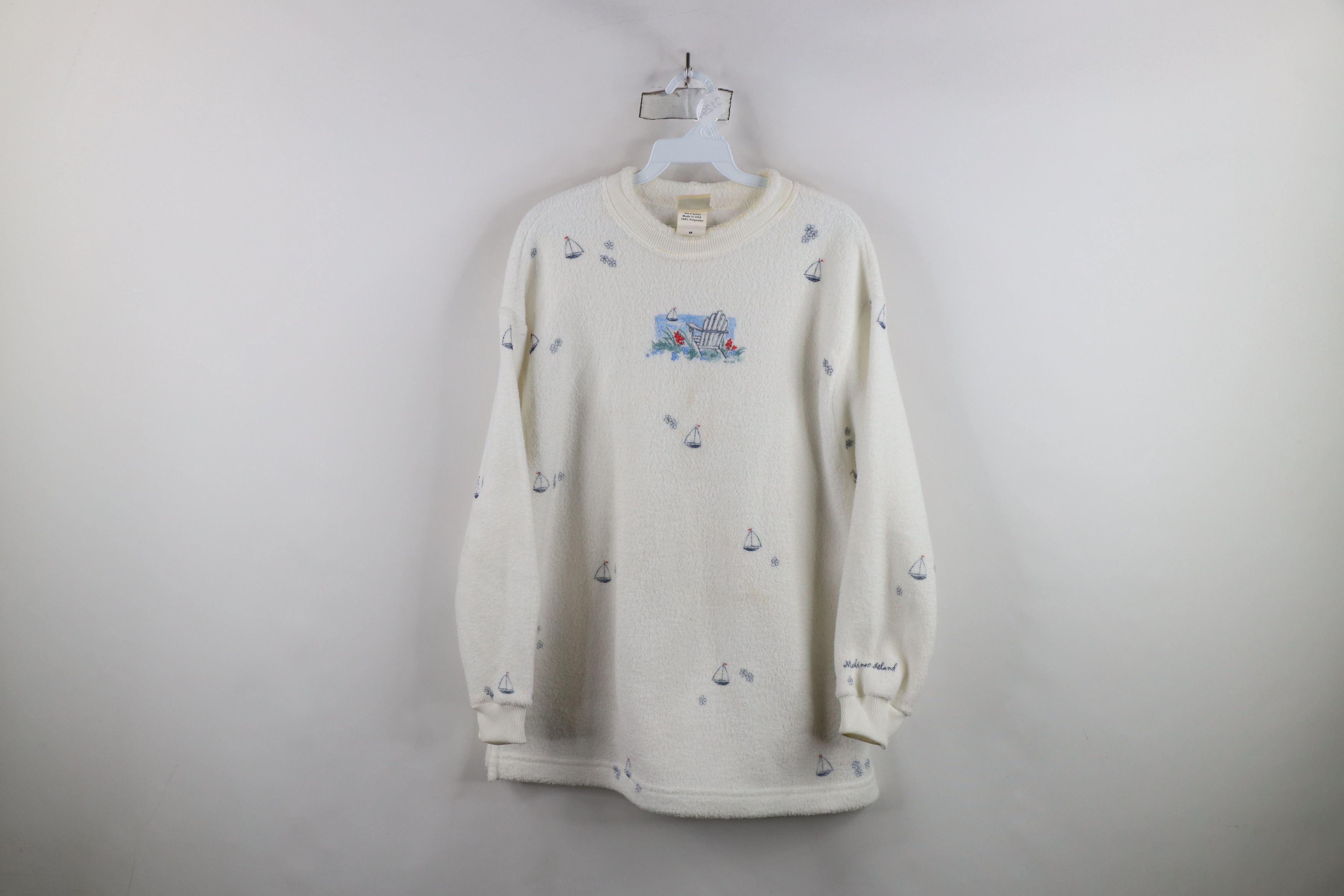 Vintage Vintage 90s Streetwear All Over Print Fleece Sweatshirt USA Size M / US 6-8 / IT 42-44 - 1 Thumbnail