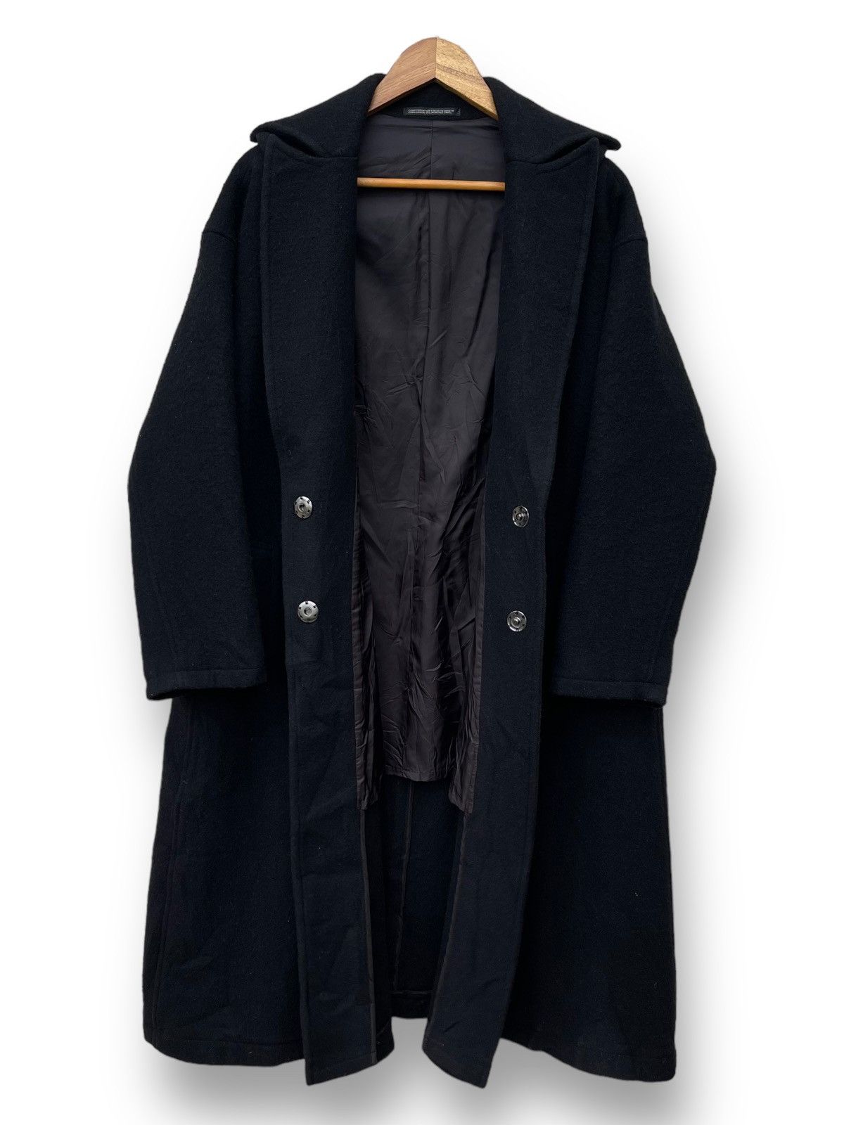 Yohji Yamamoto 🔥 A/W 2009 YOHJI YAMAMOTO WOOL OVER-COAT RARE DESIGN Size US M / EU 48-50 / 2 - 10 Thumbnail