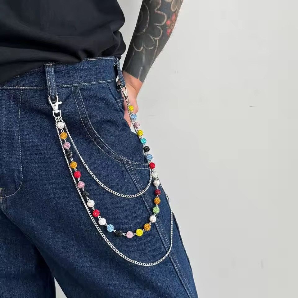 Jewelry Simple Multilayer Rhinestone Waist Chain Pant Size ONE SIZE - 2 Thumbnail