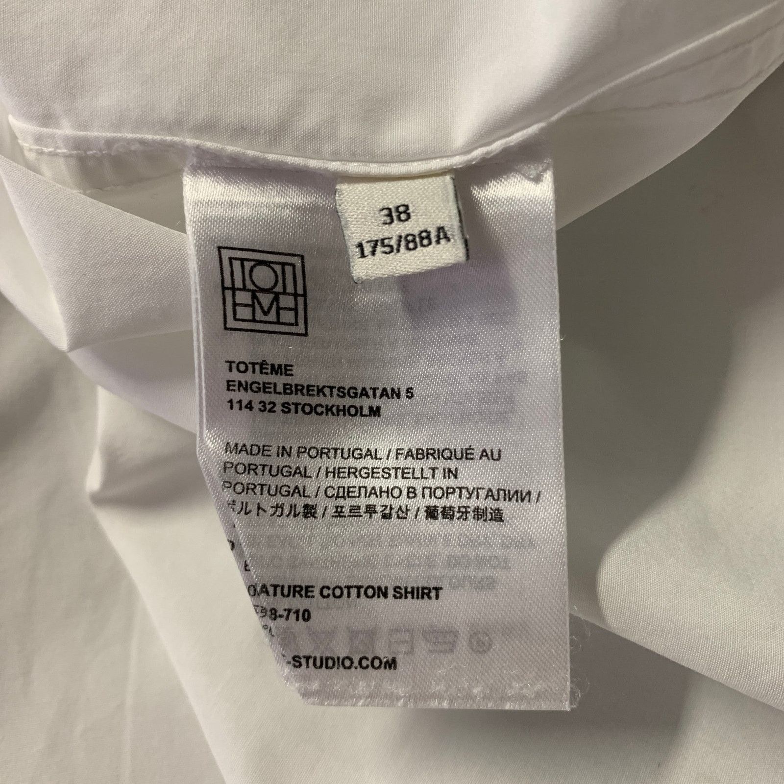 Toteme TOTEME Size 8 White Cotton Shirt Size M / US 6-8 / IT 42-44 - 6 Thumbnail