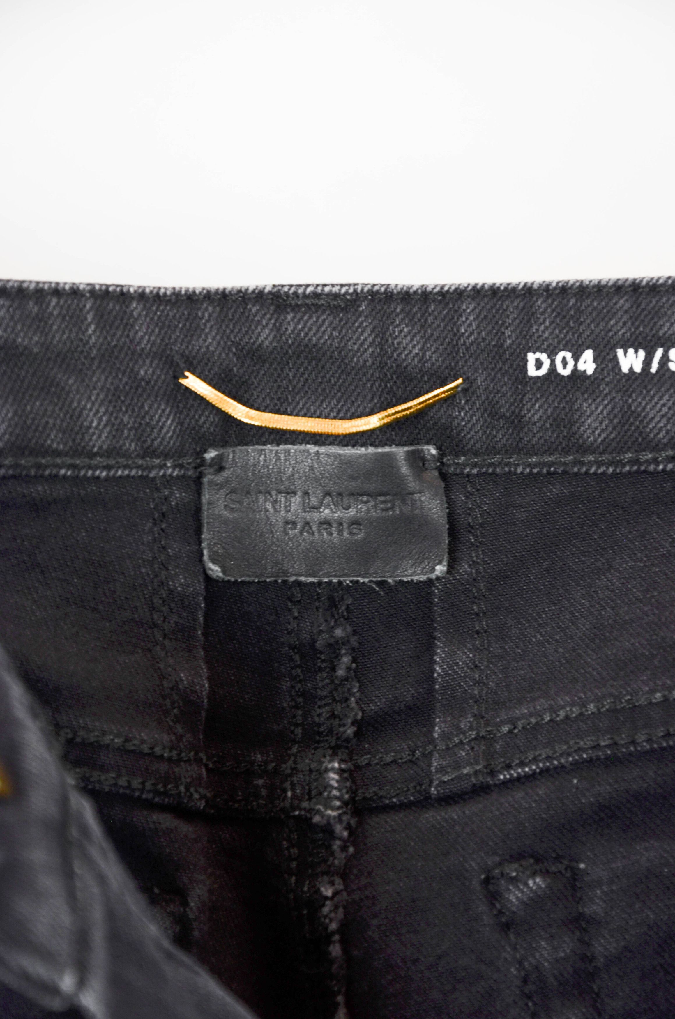 Saint Laurent Paris D04 Skinny Jeans Black - Size 28