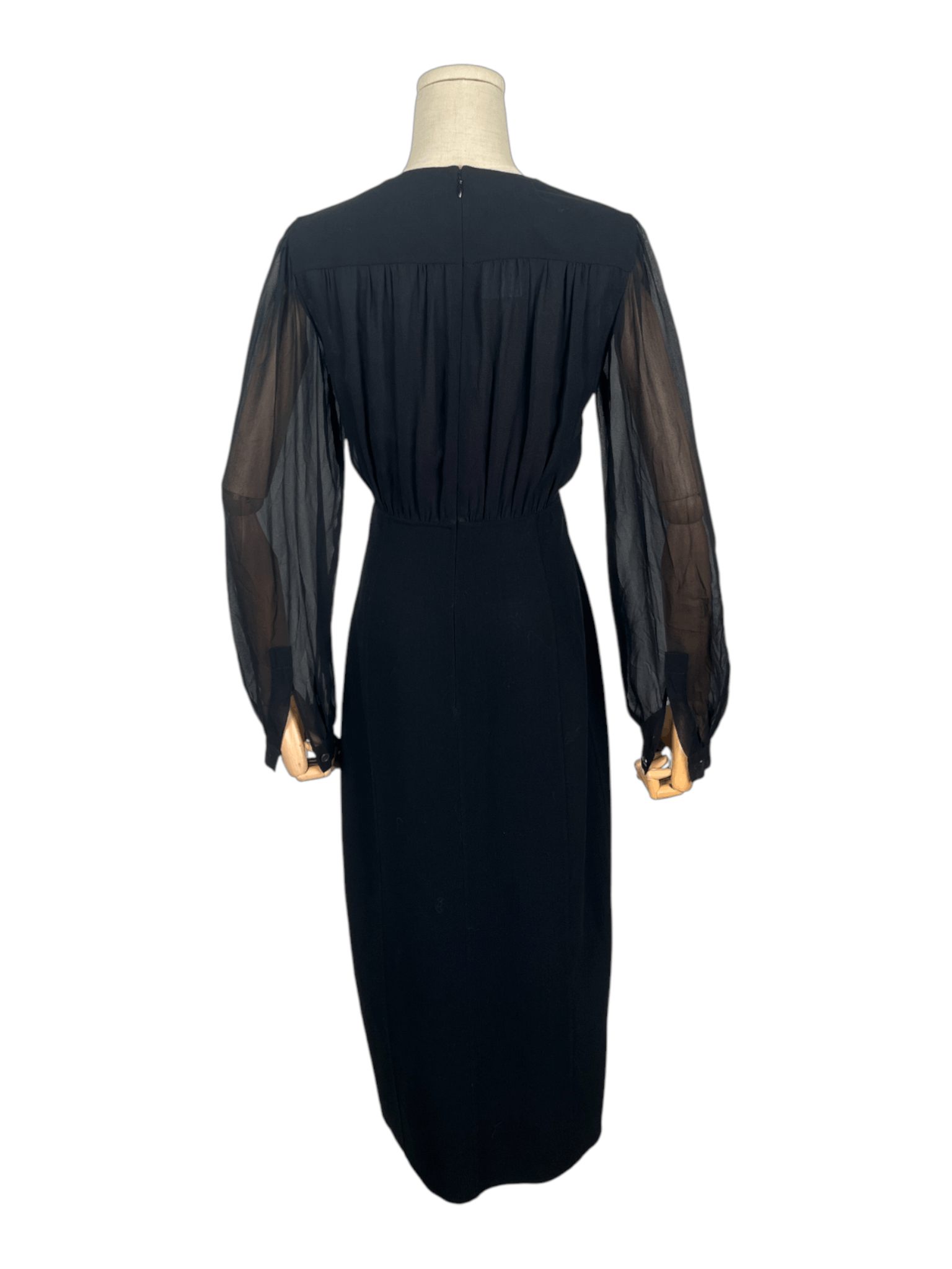 Michael Kors Michael Kors Black V-Neck Dress With Sheer Top Size S / US 4 / IT 40 - 2 Thumbnail