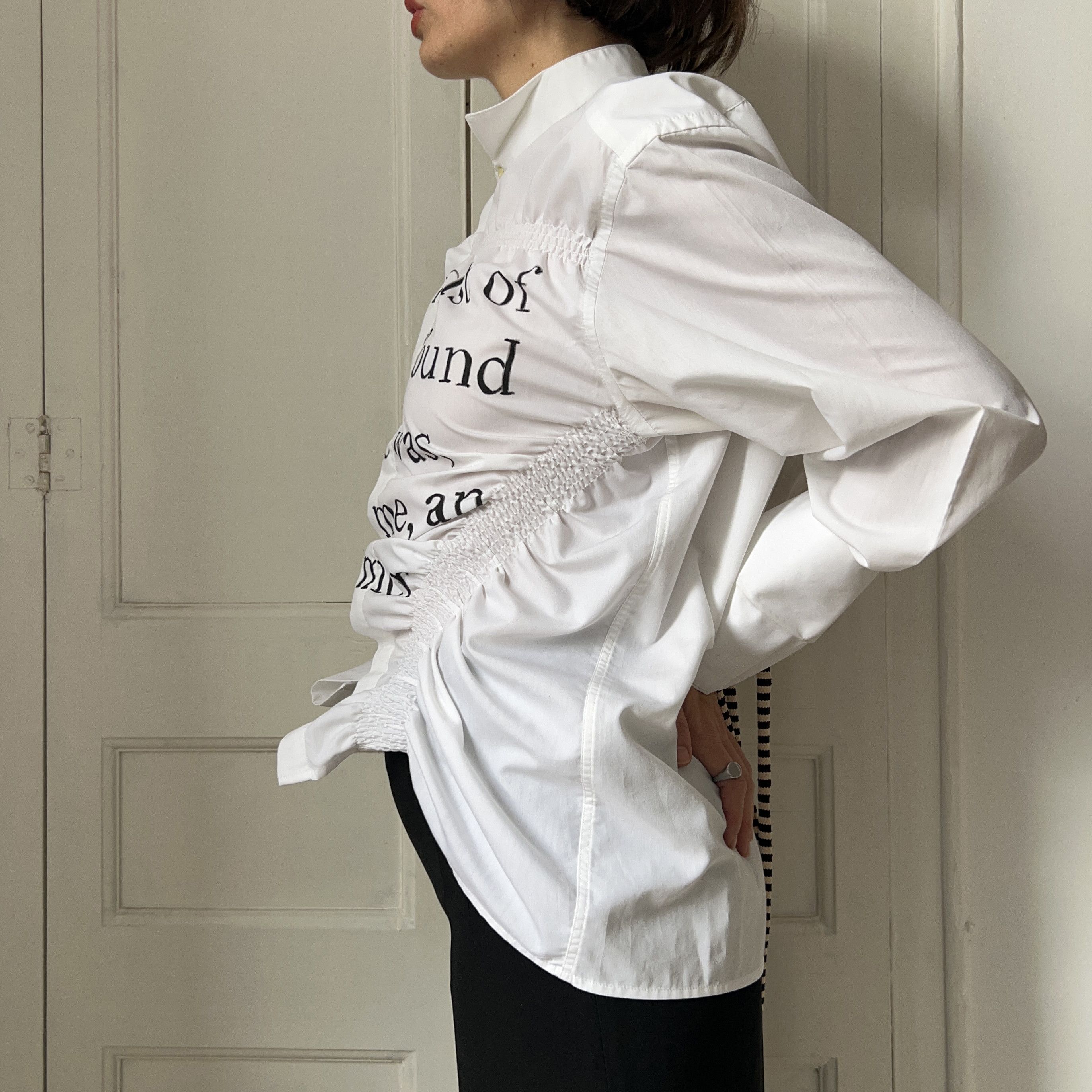 Custommade Upcycled White Albert Camus Quote Shirt Size M / US 6-8 / IT 42-44 - 7 Thumbnail
