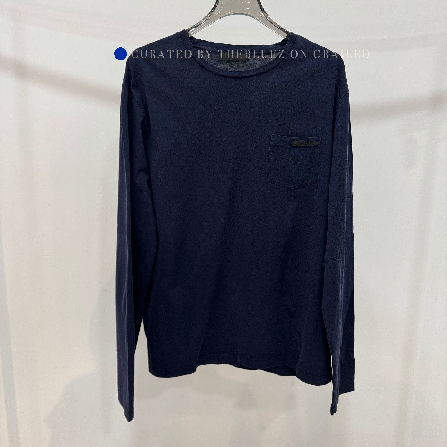 Prada Blue Long Sleeve Shirt with Chest Pocket Size US M / EU 48-50 / 2 - 1 Thumbnail