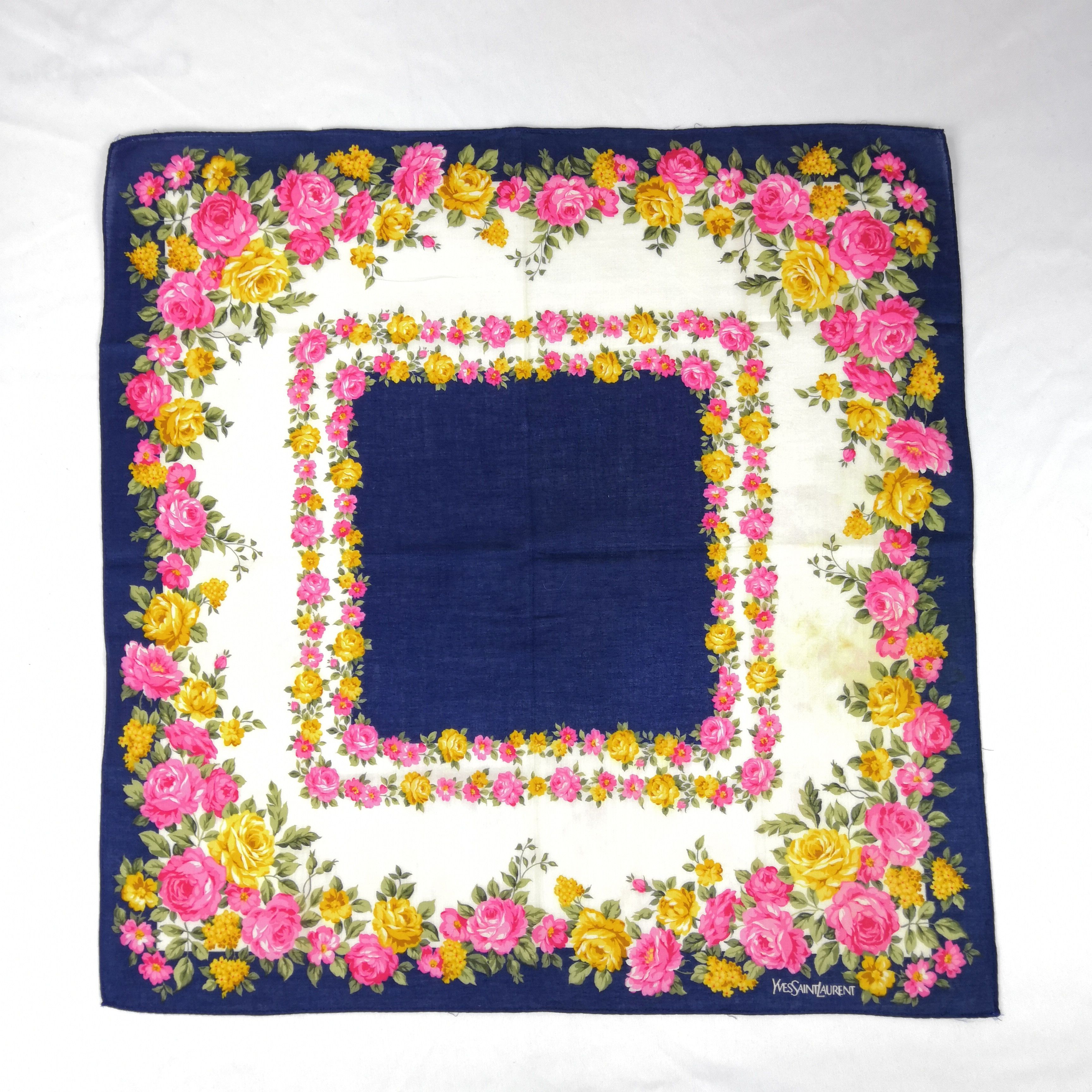 Japanese Brand Vintage Yves Saint Laurent Handkerchief Neckerchief Bandana Size ONE SIZE - 2 Thumbnail