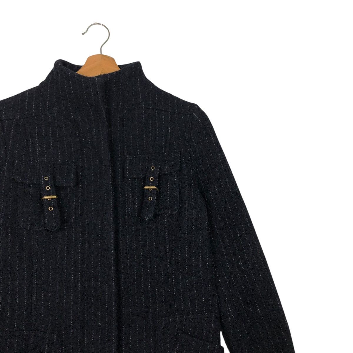 Japanese Brand 🔥VINTAGE BIKER JACKET STRIPED HICKORY MATIERES ISSEY MIYAKE Size US S / EU 44-46 / 1 - 8 Thumbnail