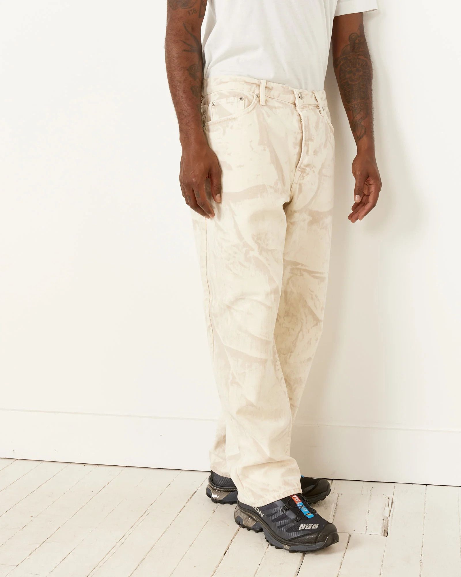 image of Stussy Distressed Canvas Big Ol' Jean In Khaki, Men's (Size 34)