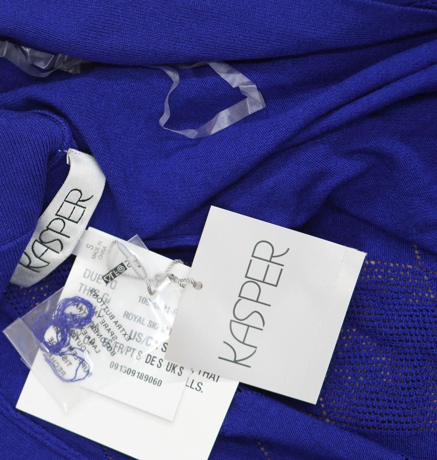 Other Nwt Kasper Pattern Knit Sweater Cardigan 10920021 Blue S Size S / US 4 / IT 40 - 4 Thumbnail