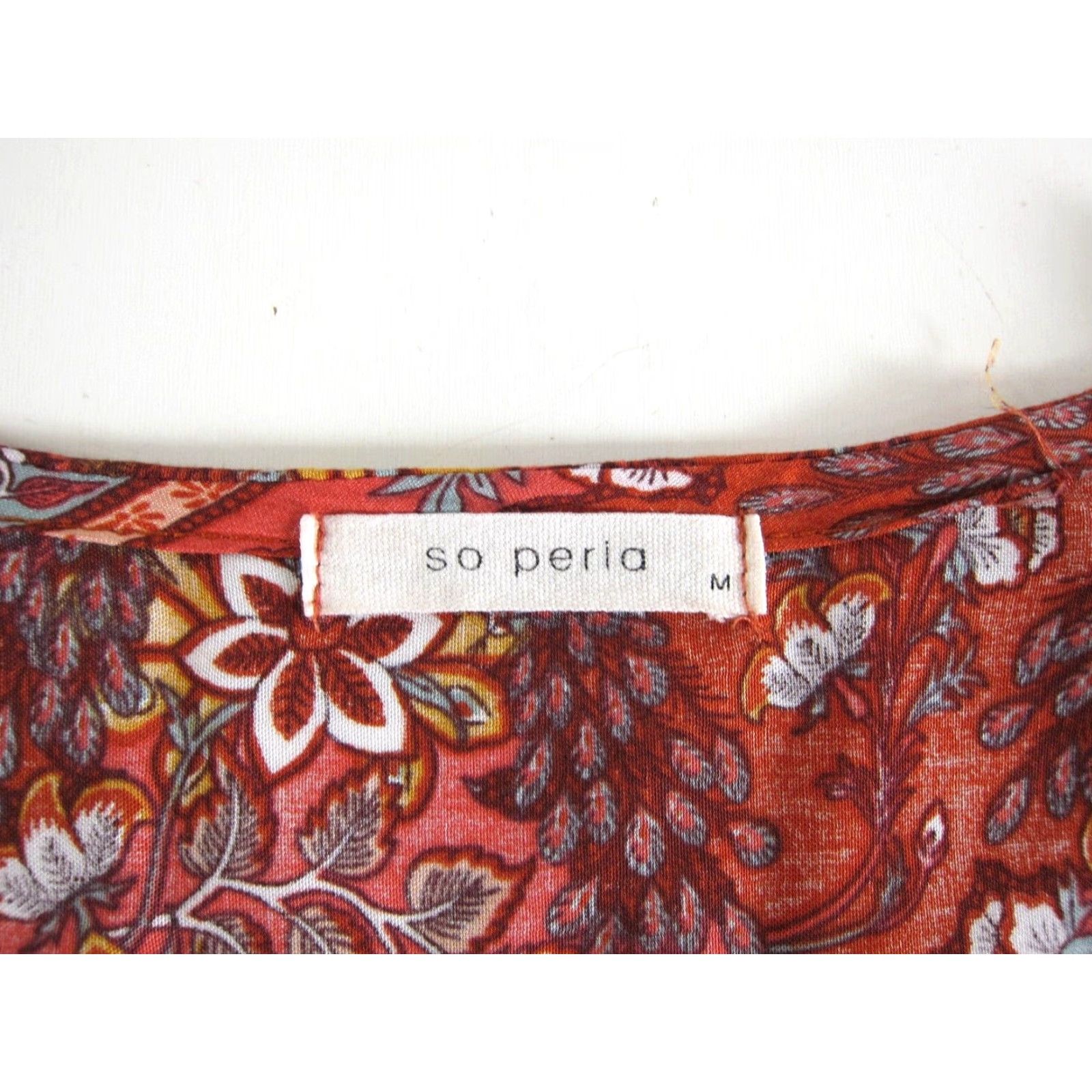 Vintage So Perla Maxi Dress Floral Red Blue Yellow Paisley Pockets Long Sun Dress M Womens Regular Red Floral 2010s Size M / US 6-8 / IT 42-44 - 4 Thumbnail