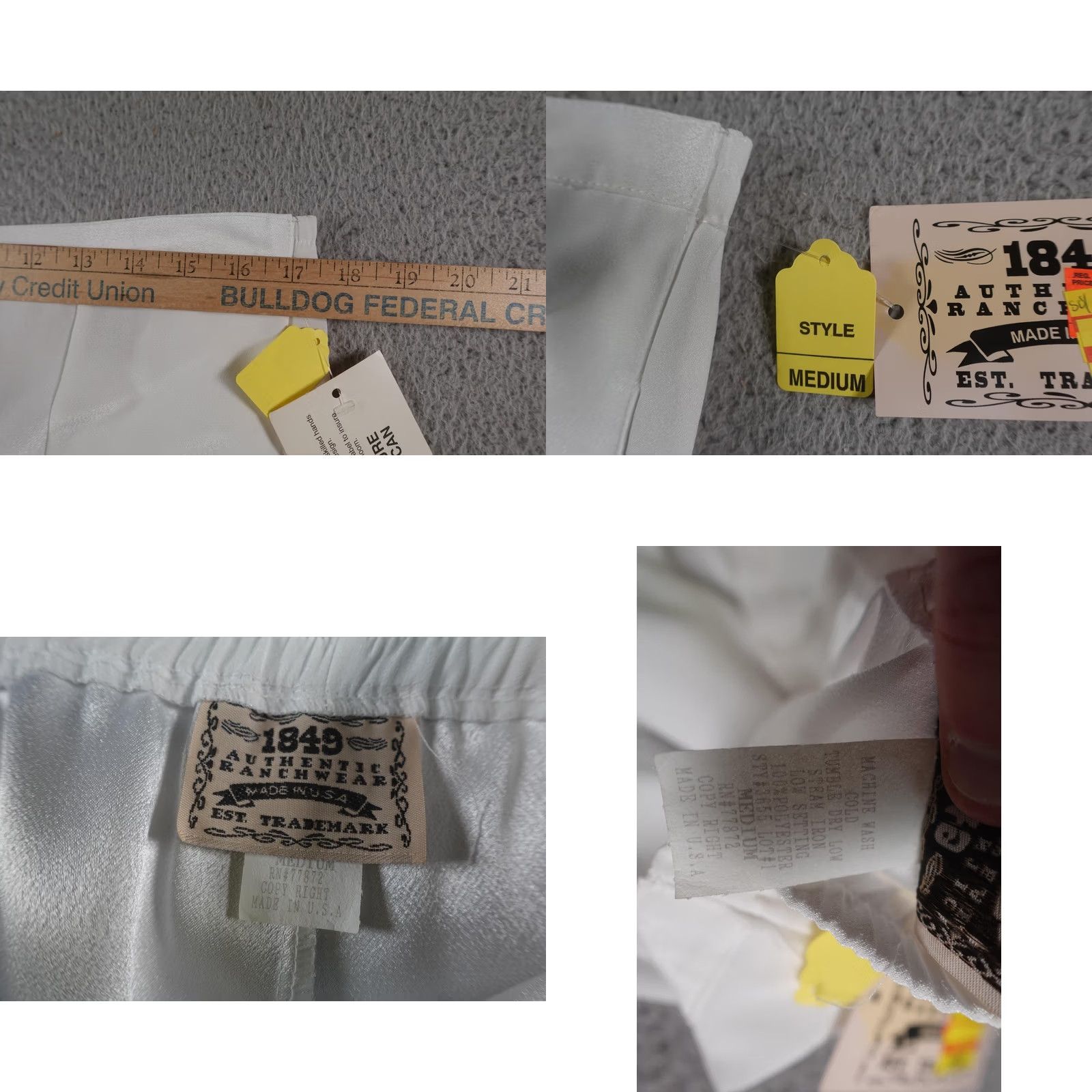 Vintage VINTAGE 1849 Authentic Ranchwear Skirt Womens Medium White Western Cowgirl 90s Size 32" / US 10 / IT 46 - 8 Thumbnail