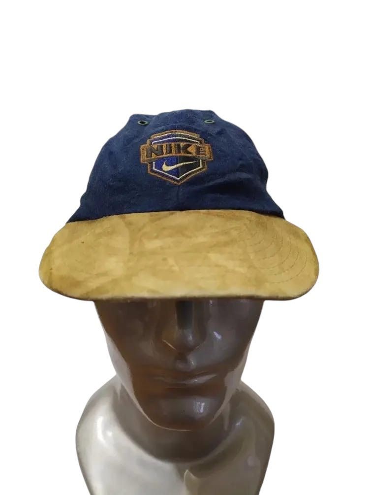 Nike × Vintage Vintage NIKE Embroidery big Logo Wool & Leather hats Size ONE SIZE - 1 Thumbnail