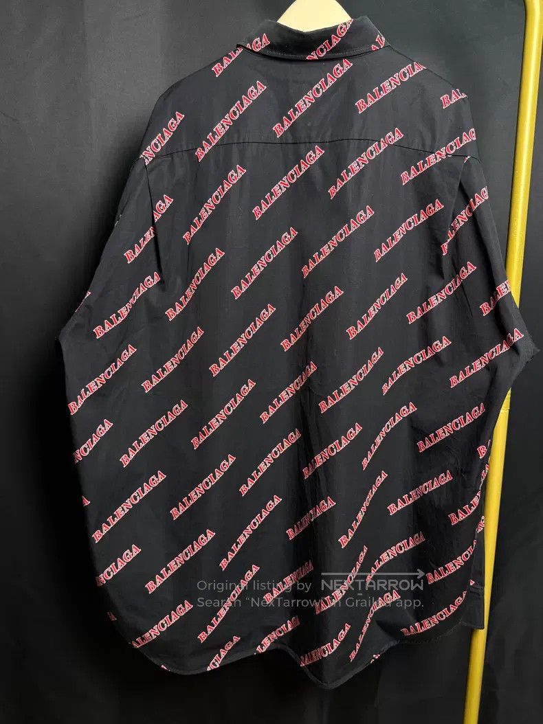 Balenciaga Balenciaga size 39 Logo Printed Black Shirt Jacket Size US M / EU 48-50 / 2 - 4 Thumbnail