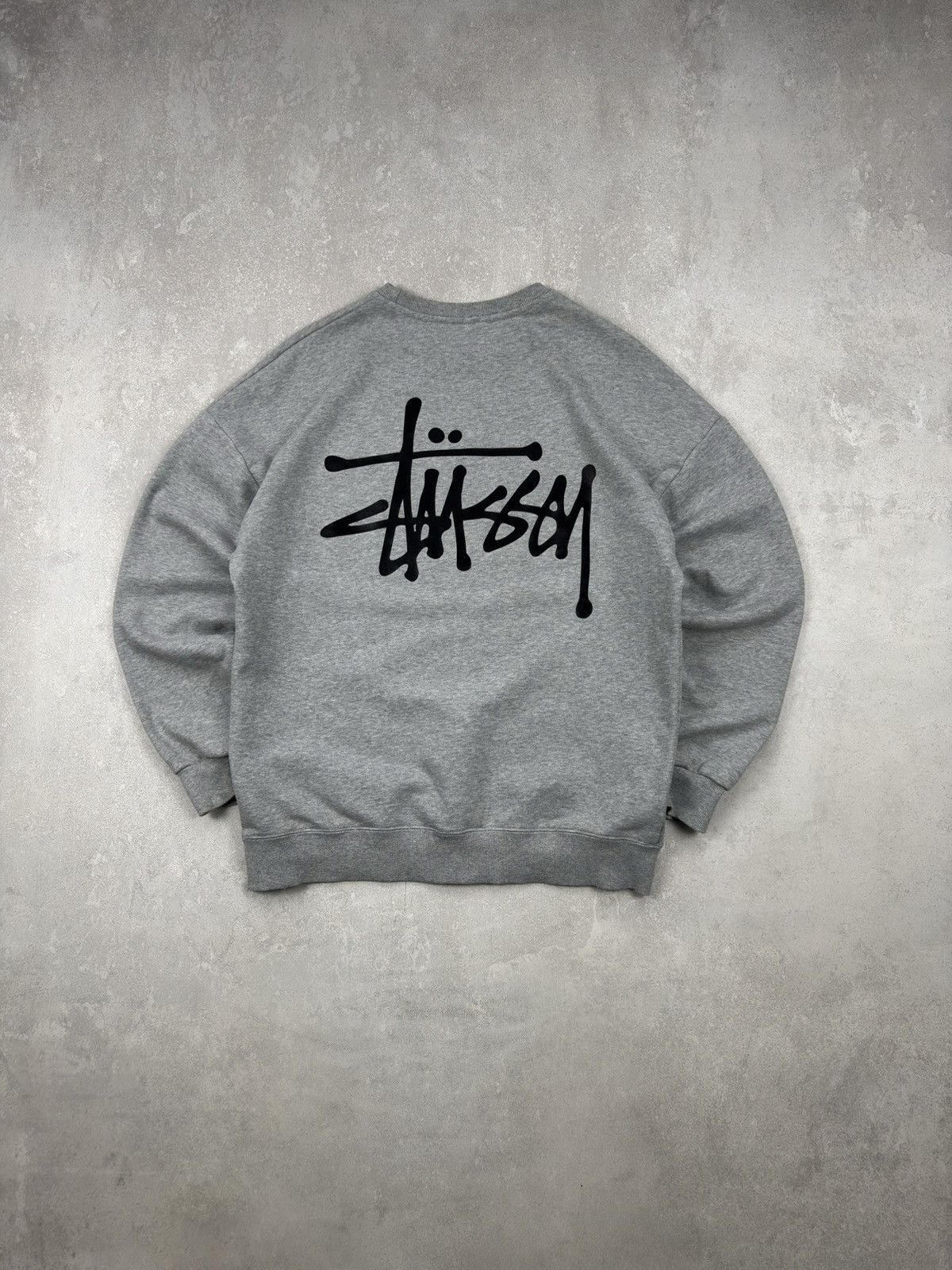Stussy Stussy Classic Gray Sweatshirt Big Logo Crew Neck Y2k sz XL Size US XL / EU 56 / 4 - 1 Thumbnail