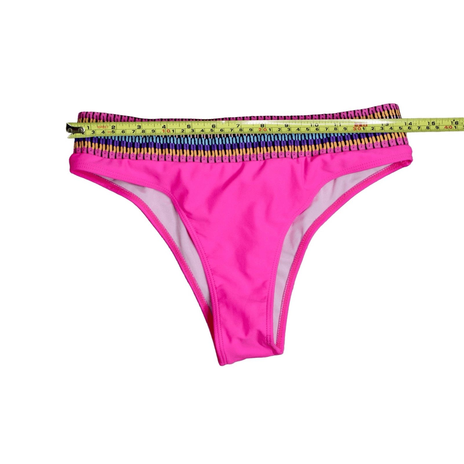 Shein Shein High Waist Pink Tribal Waist Cheeky Swim Bottom LARGE Size L / US 10 / IT 46 - 3 Thumbnail
