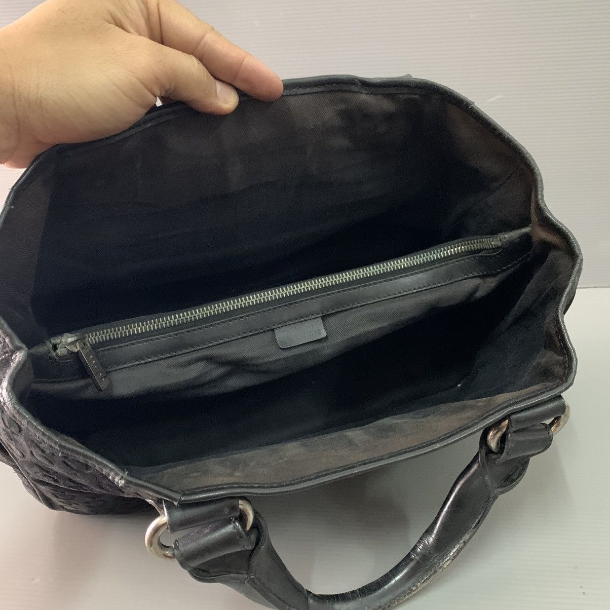 Celine Celine Suede Leather Black Handbag Size ONE SIZE - 10 Thumbnail