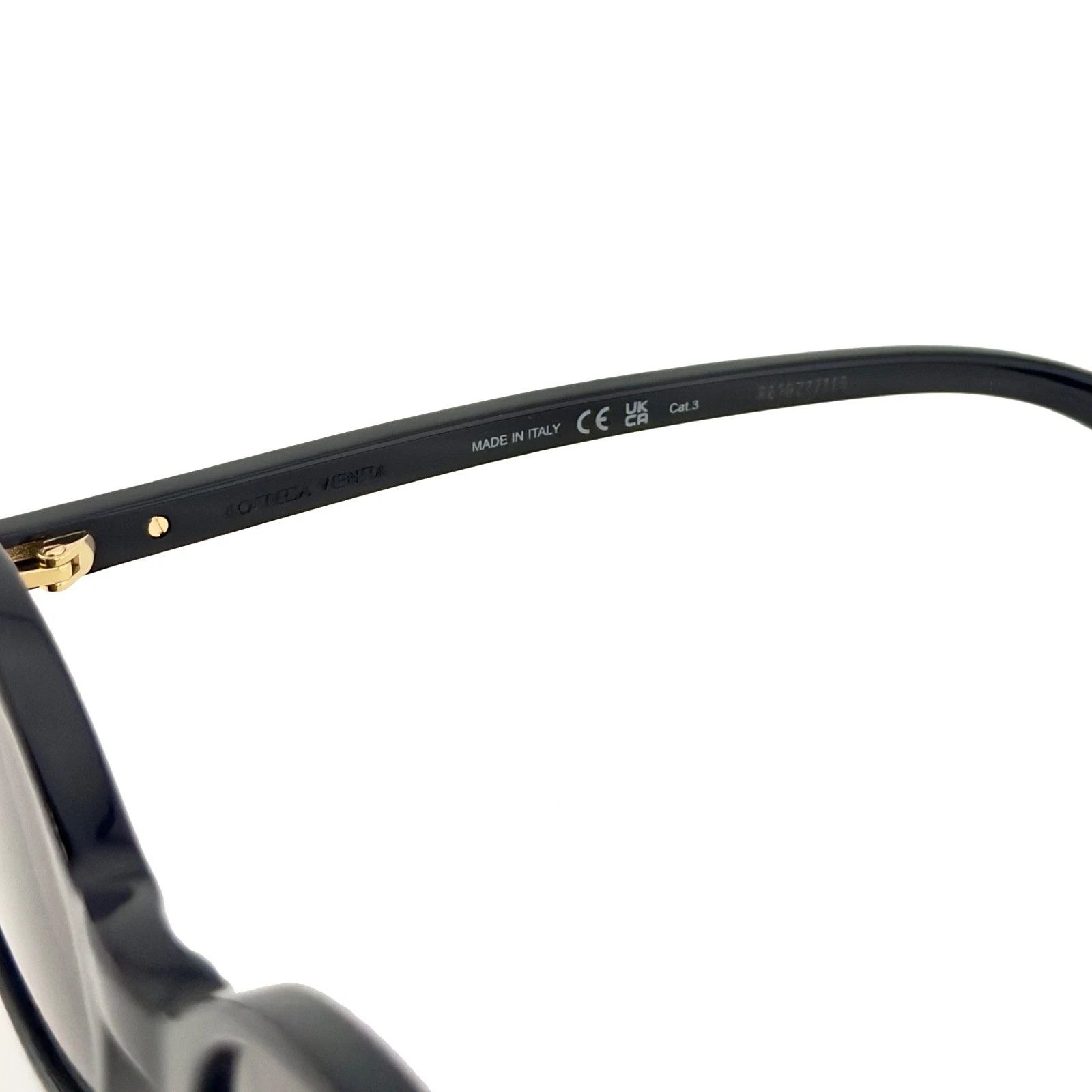 Bottega Veneta BOTTEGA VENETA 1430 BV1430S Black Classic Round Sunglass 001 Size ONE SIZE - 7 Thumbnail