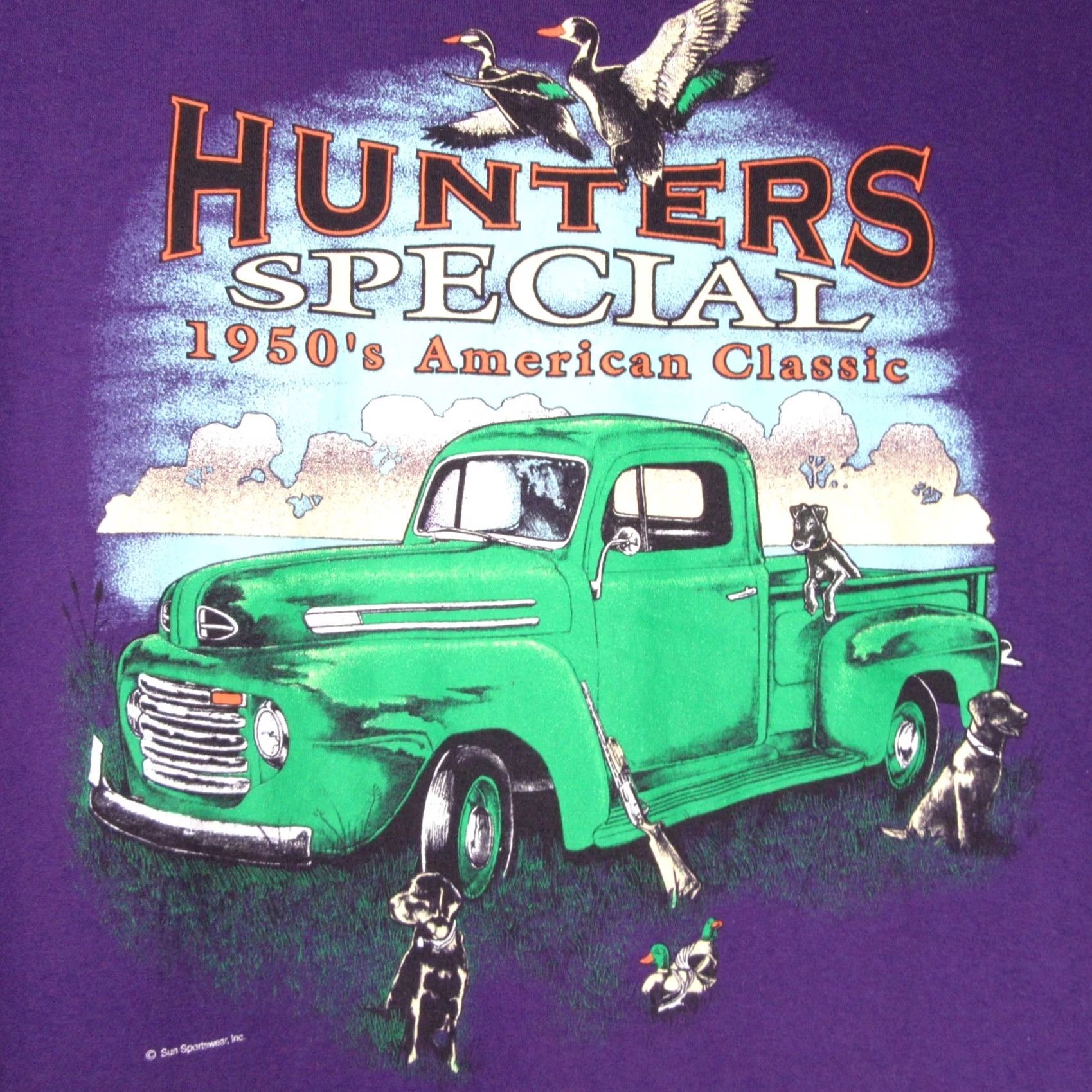 Hunter VINTAGE 90s dog T-Shirt L/XL paper thin single stitch PICKUP TRUCK SPECIAL HUNTERS Men Size US L / EU 52-54 / 3 - 4 Thumbnail