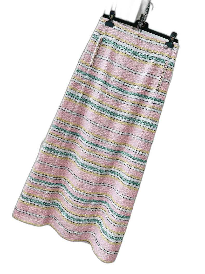 Chanel Chanel 24ss pink striped maxi skirt Size US 38 / EU 54 - 1 Thumbnail