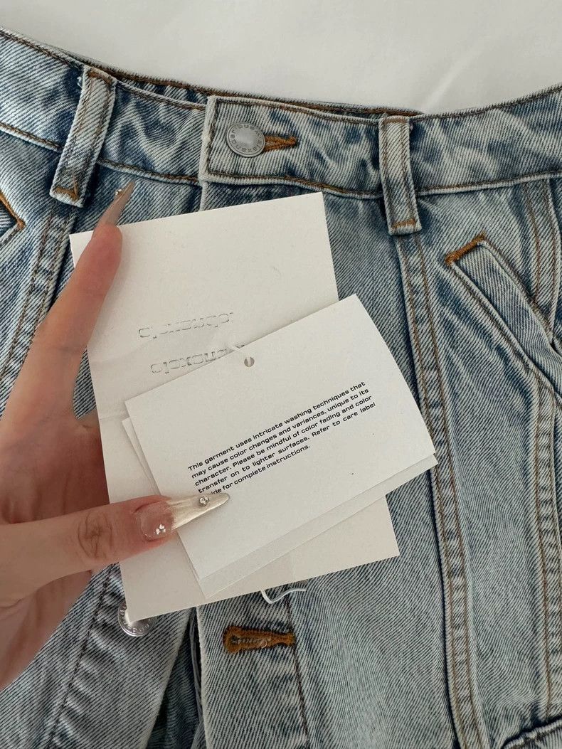 Alexander Wang Denim Shorts Skirt Asymmetrical-