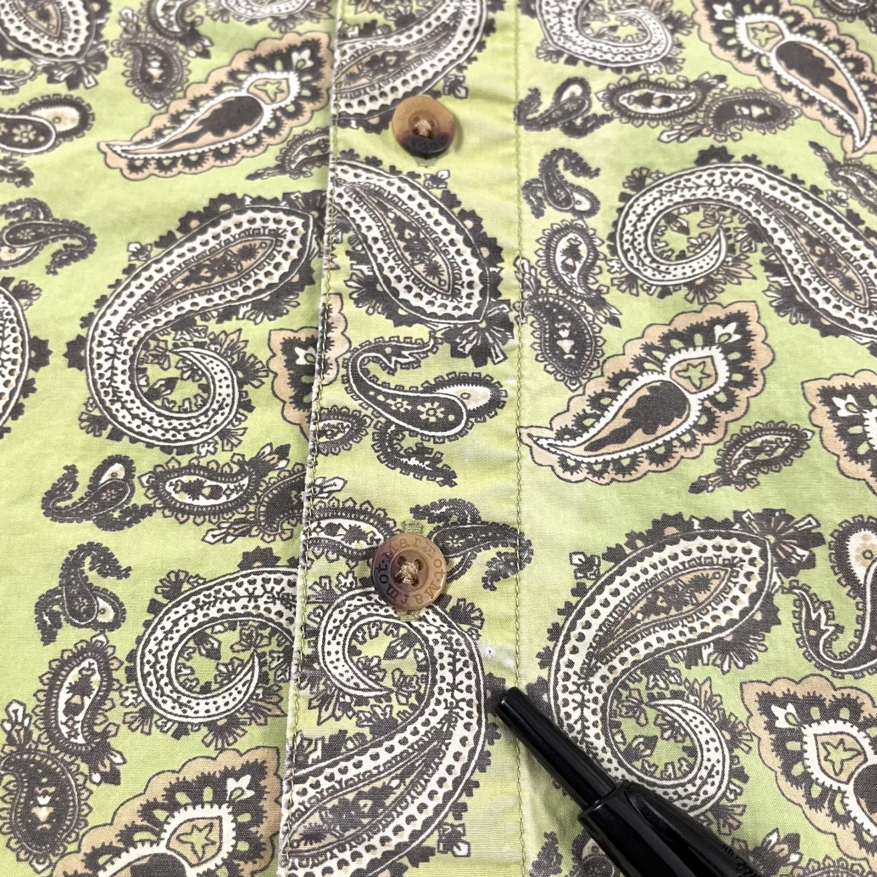 Marmot VINTAGE Marmot Tommy Caldwell Shirt Mens Medium Green Paisley Button-Up Outdoor Shirt Size US M / EU 48-50 / 2 - 6 Thumbnail