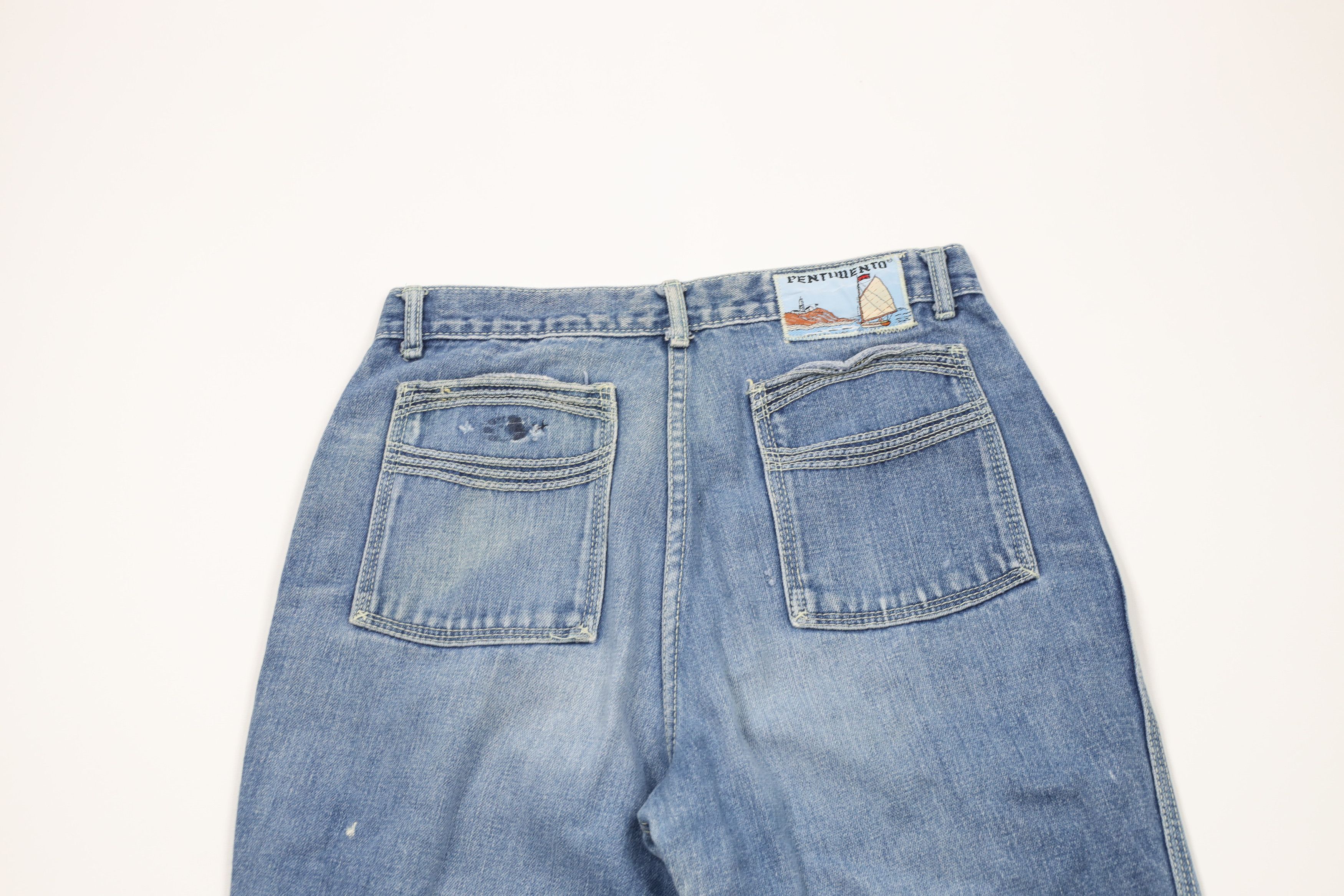 Vintage Vintage 90s Streetwear Flared Denim Jeans Blue Cotton Size 32" / US 10 / IT 46 - 12 Thumbnail