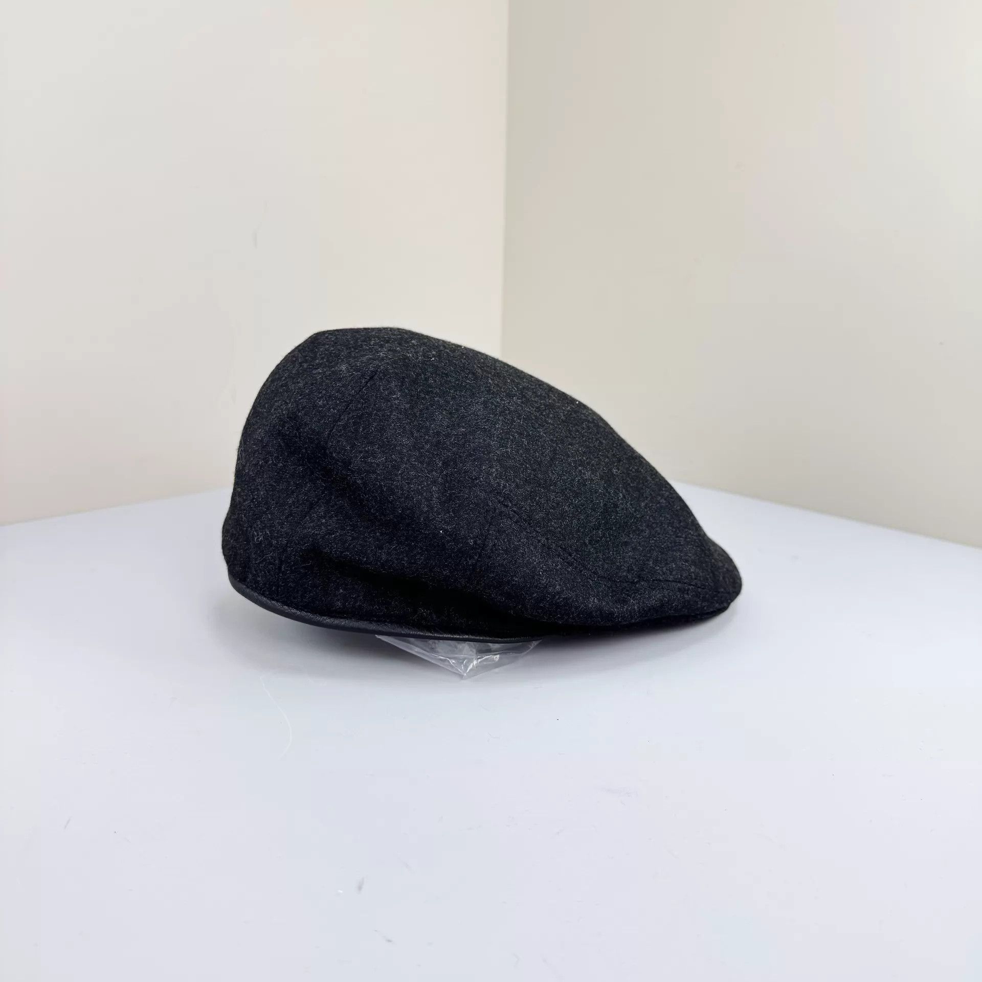 Hermes Hermes Black & Gray Wool Beret 58cm 98 New Size ONE SIZE - 4 Thumbnail