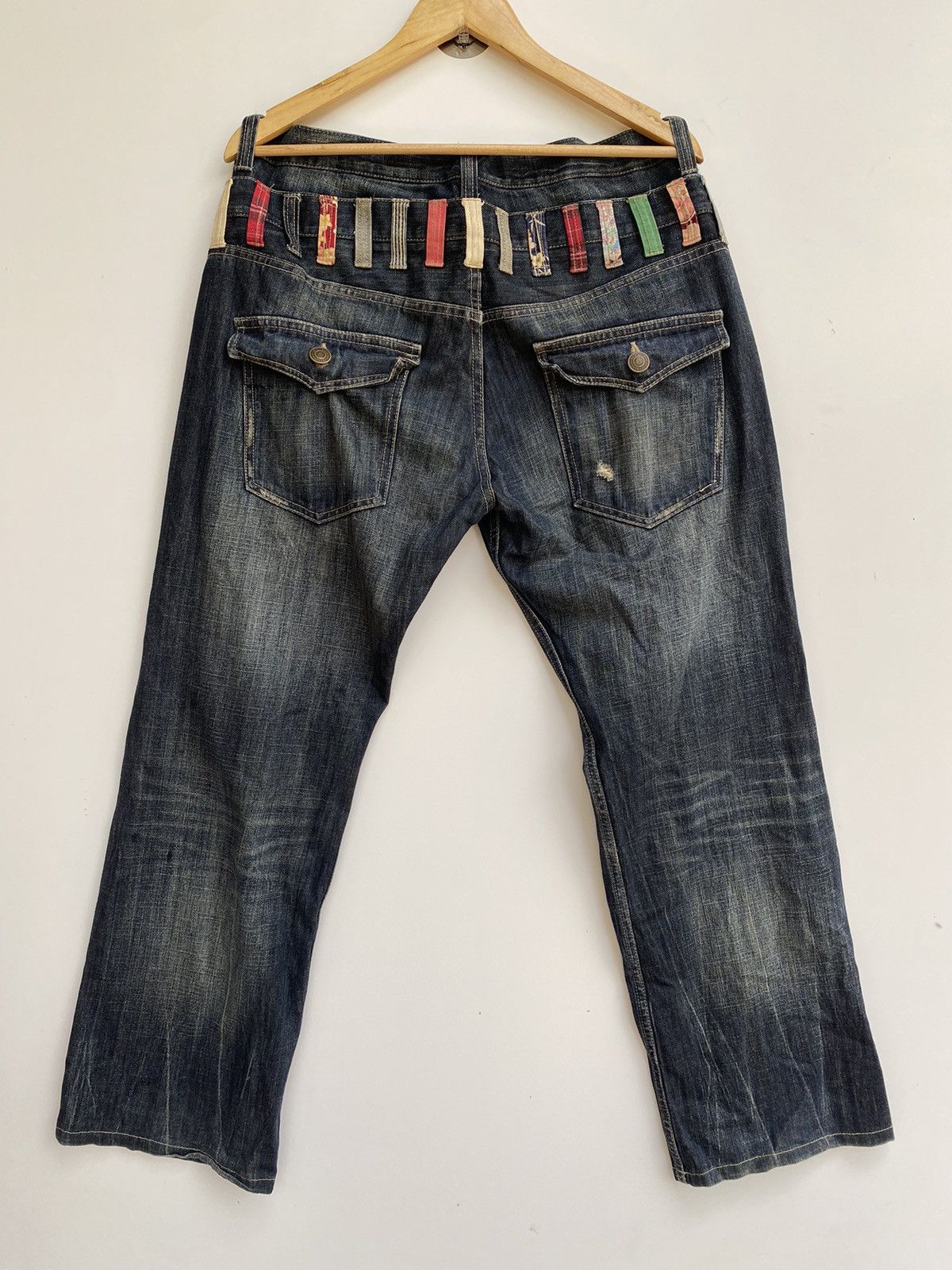 Japanese Brand Vtg Denim Japan Double Waist Flared Size US 37 - 2 Thumbnail